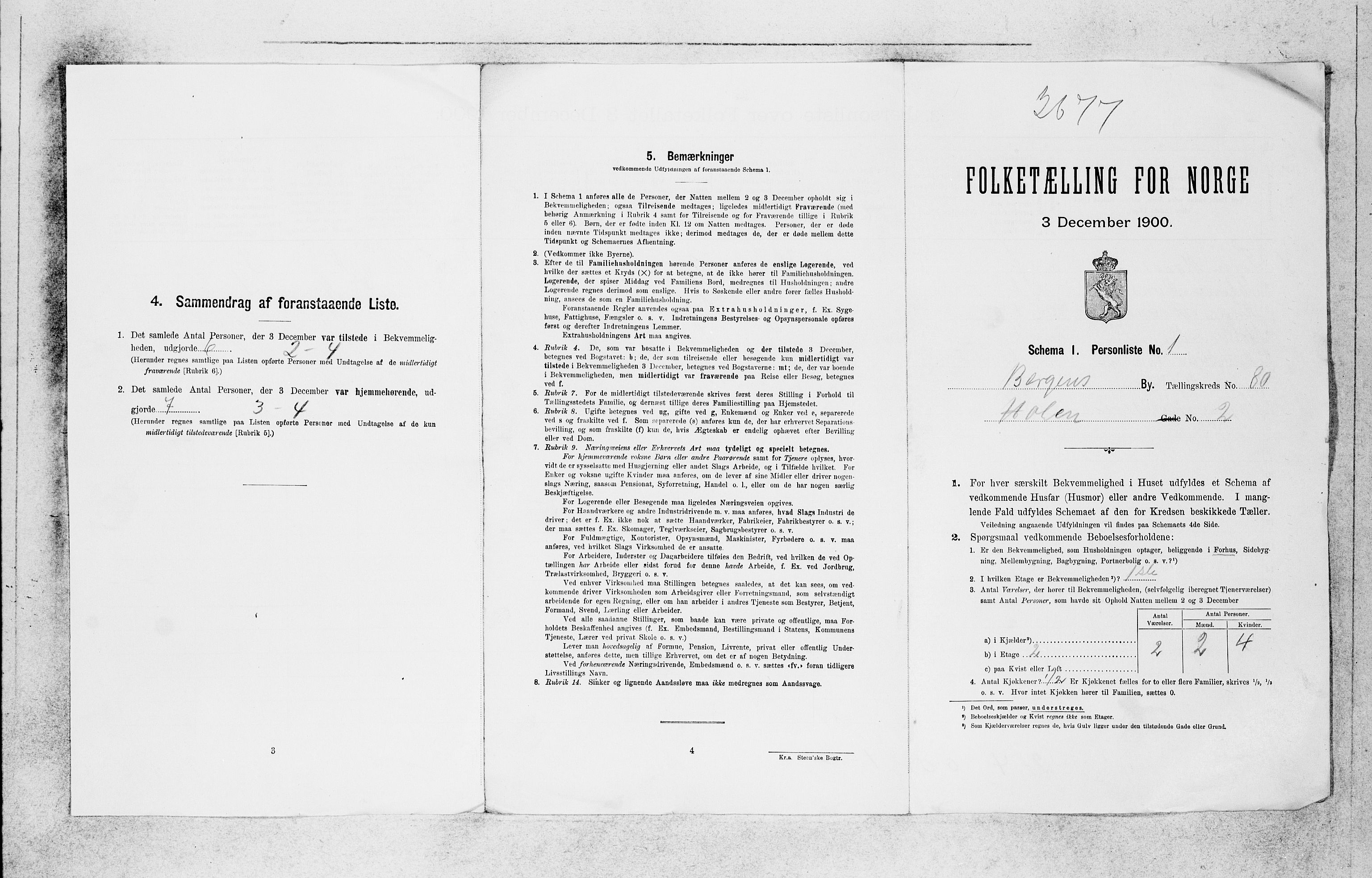 SAB, 1900 census for Bergen, 1900, p. 16651