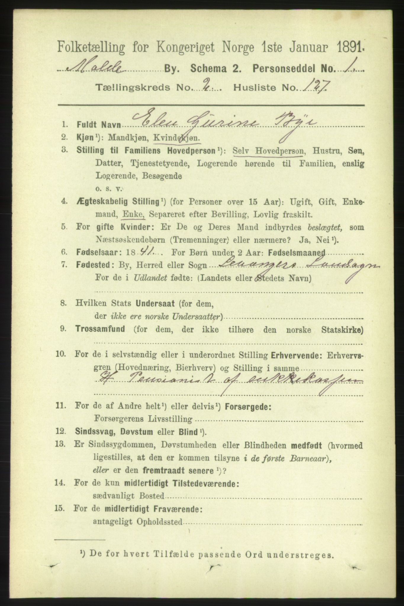 RA, 1891 census for 1502 Molde, 1891, p. 2268