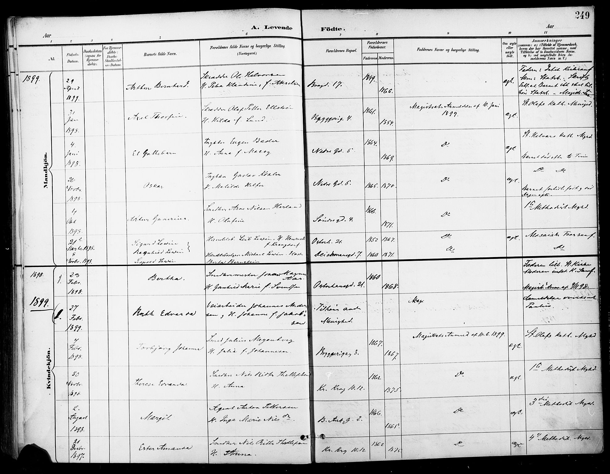 Jakob prestekontor Kirkebøker, SAO/A-10850/F/Fa/L0005: Parish register (official) no. 5, 1896-1903, p. 249