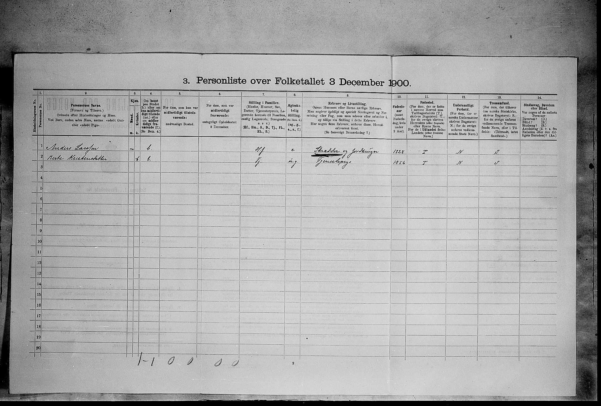 SAH, 1900 census for Elverum, 1900, p. 862