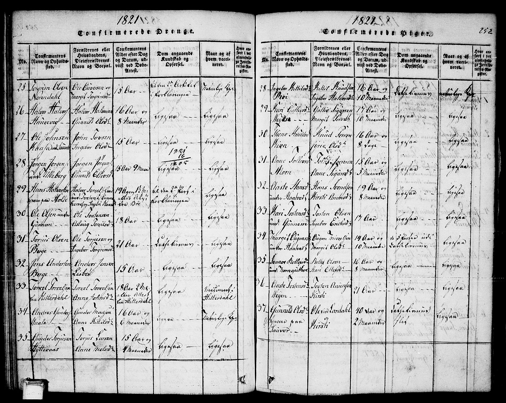 Sauherad kirkebøker, AV/SAKO-A-298/F/Fa/L0005: Parish register (official) no. I 5, 1815-1829, p. 252