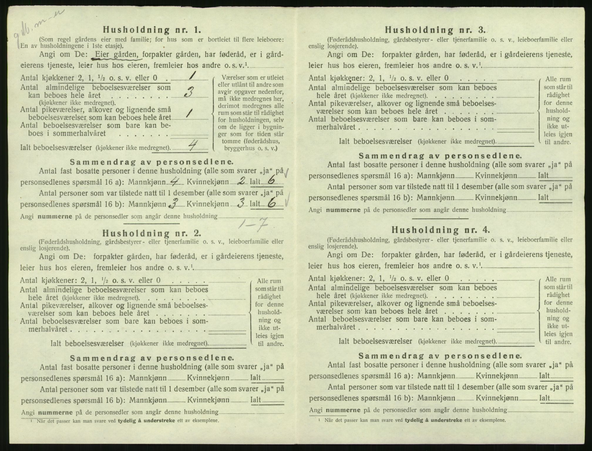 SAK, 1920 census for Sør-Audnedal, 1920, p. 94