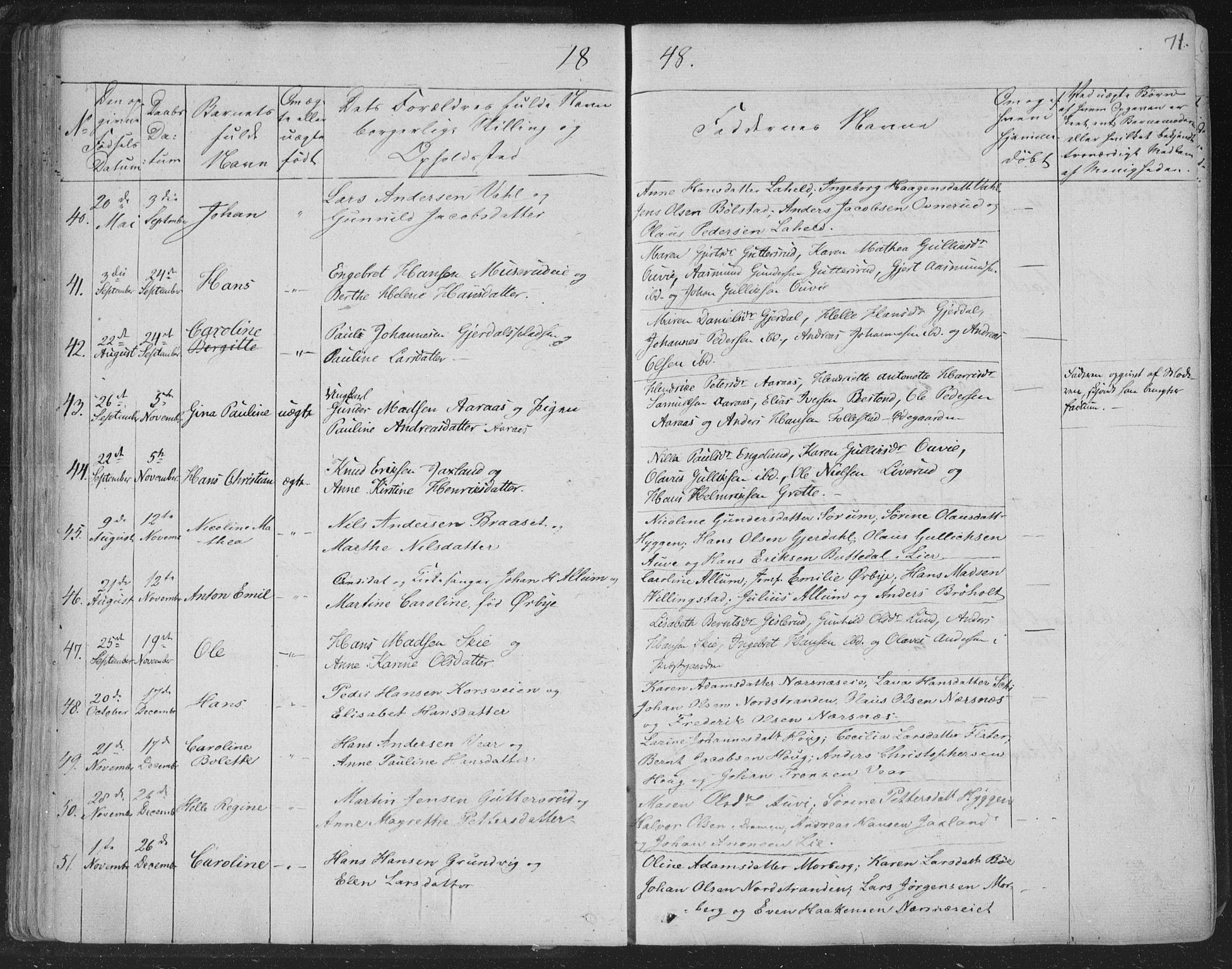 Røyken kirkebøker, SAKO/A-241/F/Fa/L0005: Parish register (official) no. 5, 1833-1856, p. 71