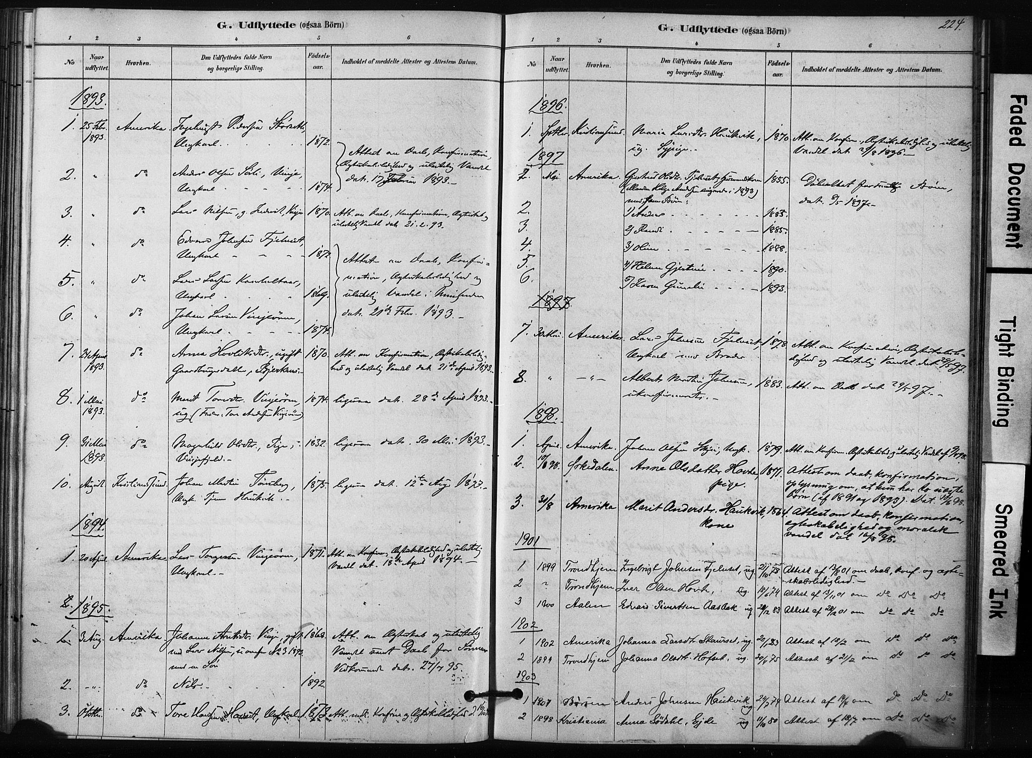 Ministerialprotokoller, klokkerbøker og fødselsregistre - Sør-Trøndelag, SAT/A-1456/631/L0512: Parish register (official) no. 631A01, 1879-1912, p. 224