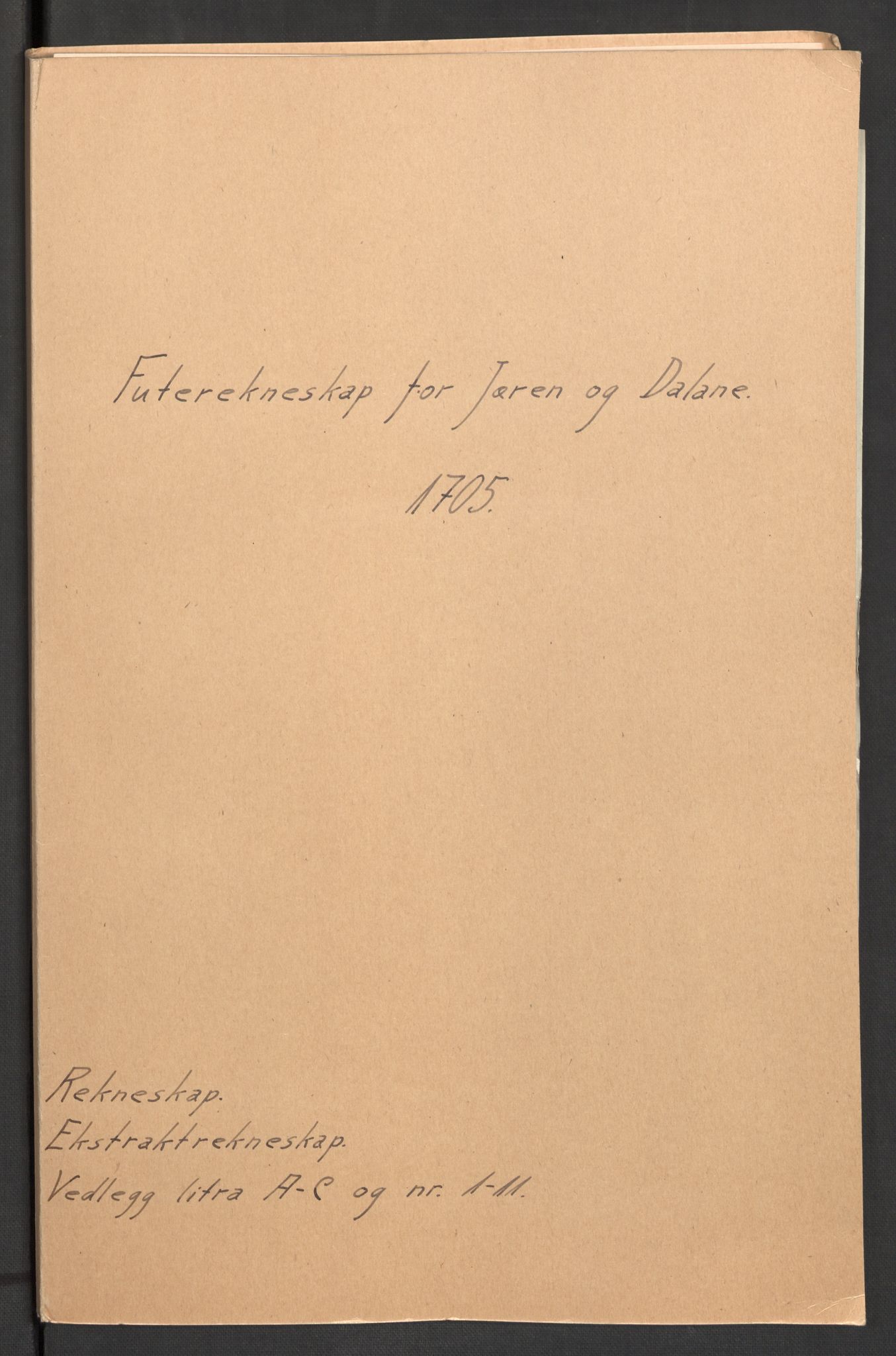 Rentekammeret inntil 1814, Reviderte regnskaper, Fogderegnskap, RA/EA-4092/R46/L2733: Fogderegnskap Jæren og Dalane, 1705-1708, p. 2