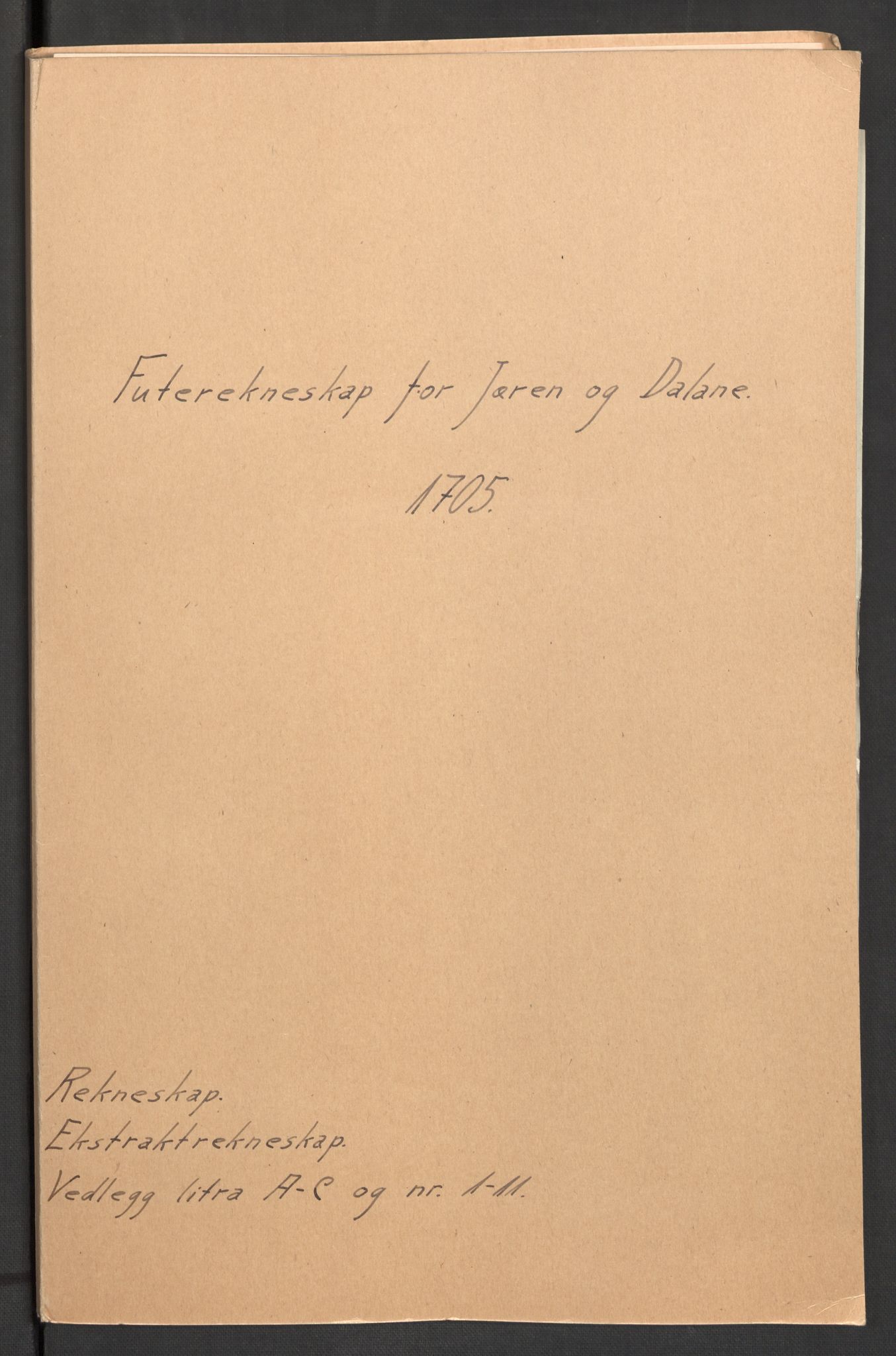 Rentekammeret inntil 1814, Reviderte regnskaper, Fogderegnskap, AV/RA-EA-4092/R46/L2733: Fogderegnskap Jæren og Dalane, 1705-1708, p. 2