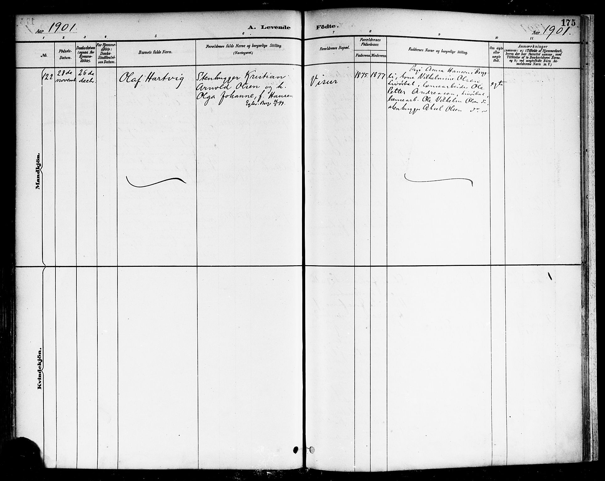 Borge prestekontor Kirkebøker, SAO/A-10903/F/Fa/L0008: Parish register (official) no. I 8A, 1887-1902, p. 175