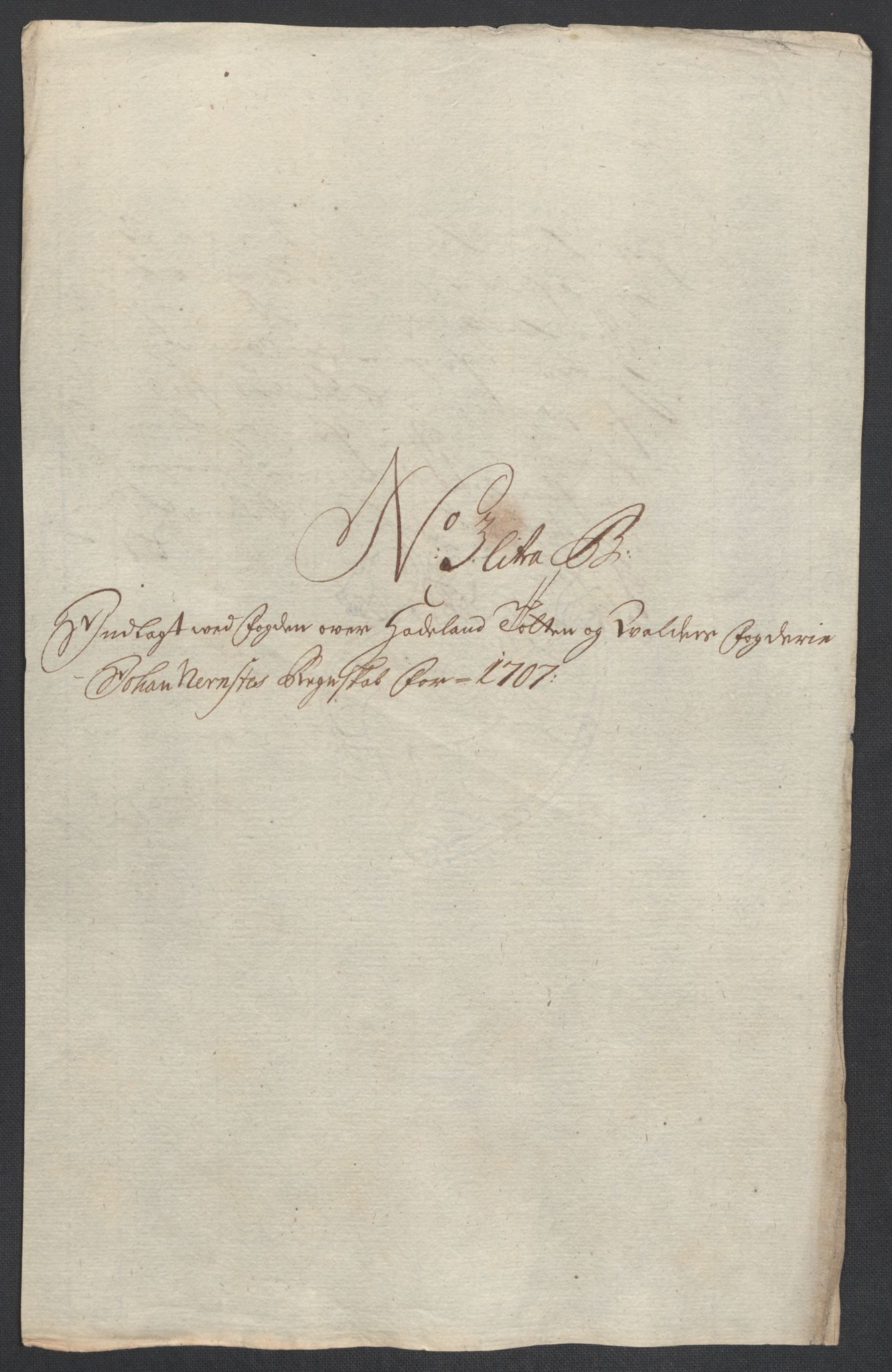 Rentekammeret inntil 1814, Reviderte regnskaper, Fogderegnskap, AV/RA-EA-4092/R18/L1305: Fogderegnskap Hadeland, Toten og Valdres, 1707-1708, p. 27