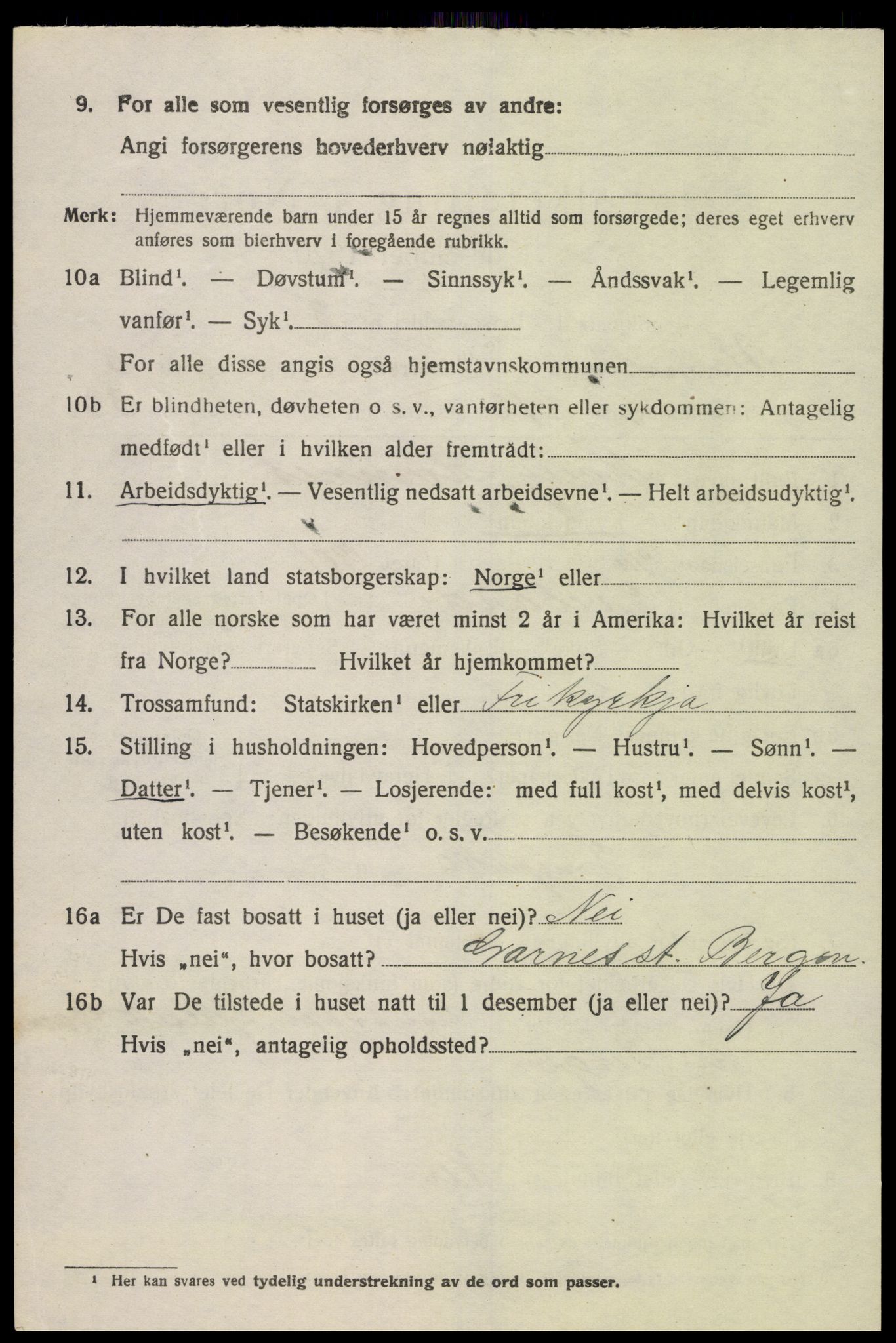 SAK, 1920 census for Vennesla, 1920, p. 2353