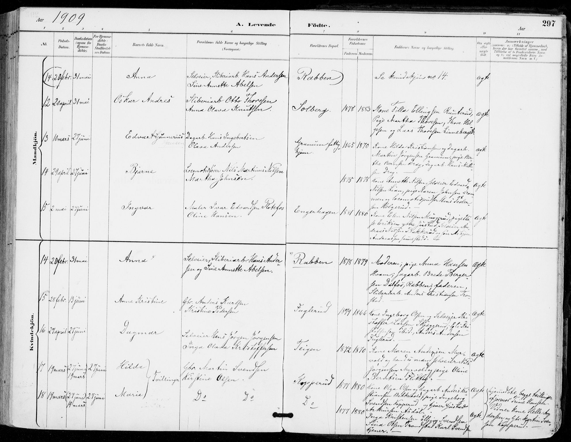 Sylling kirkebøker, AV/SAKO-A-247/F/Fa/L0001: Parish register (official) no. 1, 1883-1910, p. 297