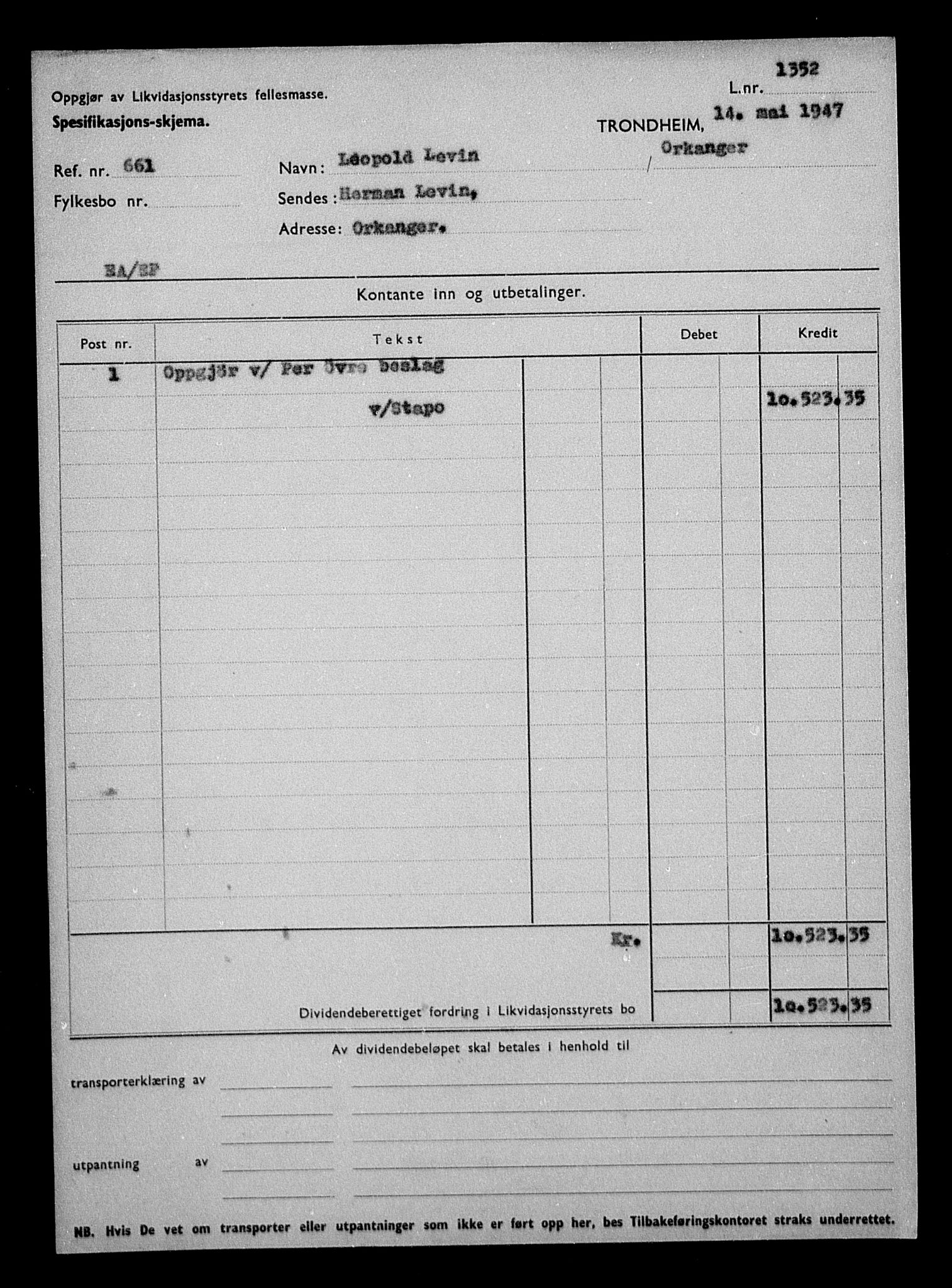 Justisdepartementet, Tilbakeføringskontoret for inndratte formuer, RA/S-1564/H/Hc/Hcb/L0914: --, 1945-1947, p. 302