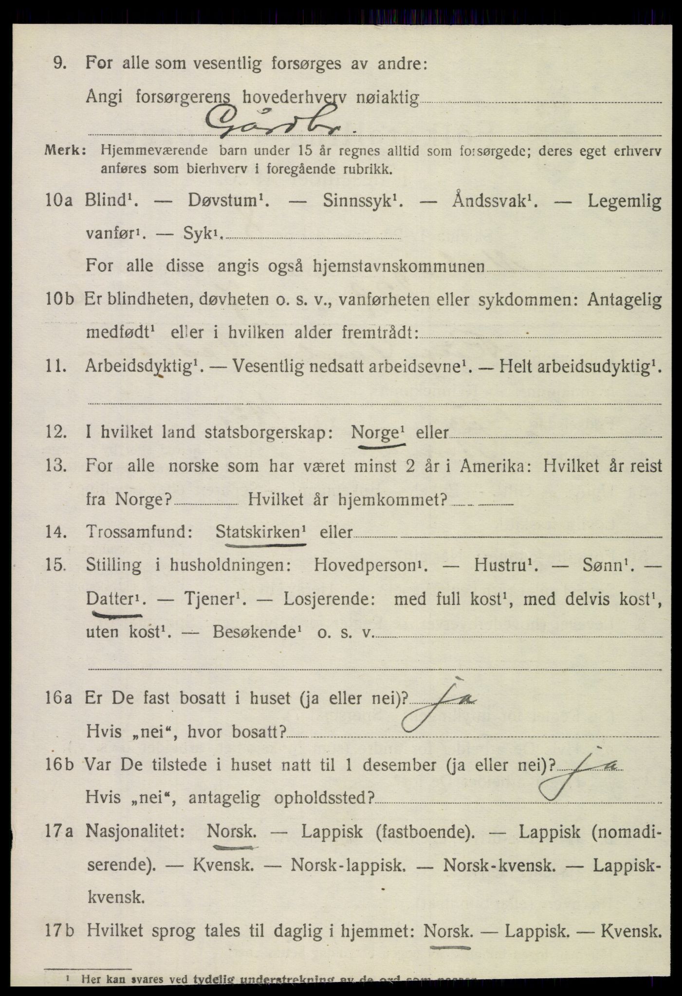 SAT, 1920 census for Meløy, 1920, p. 2530