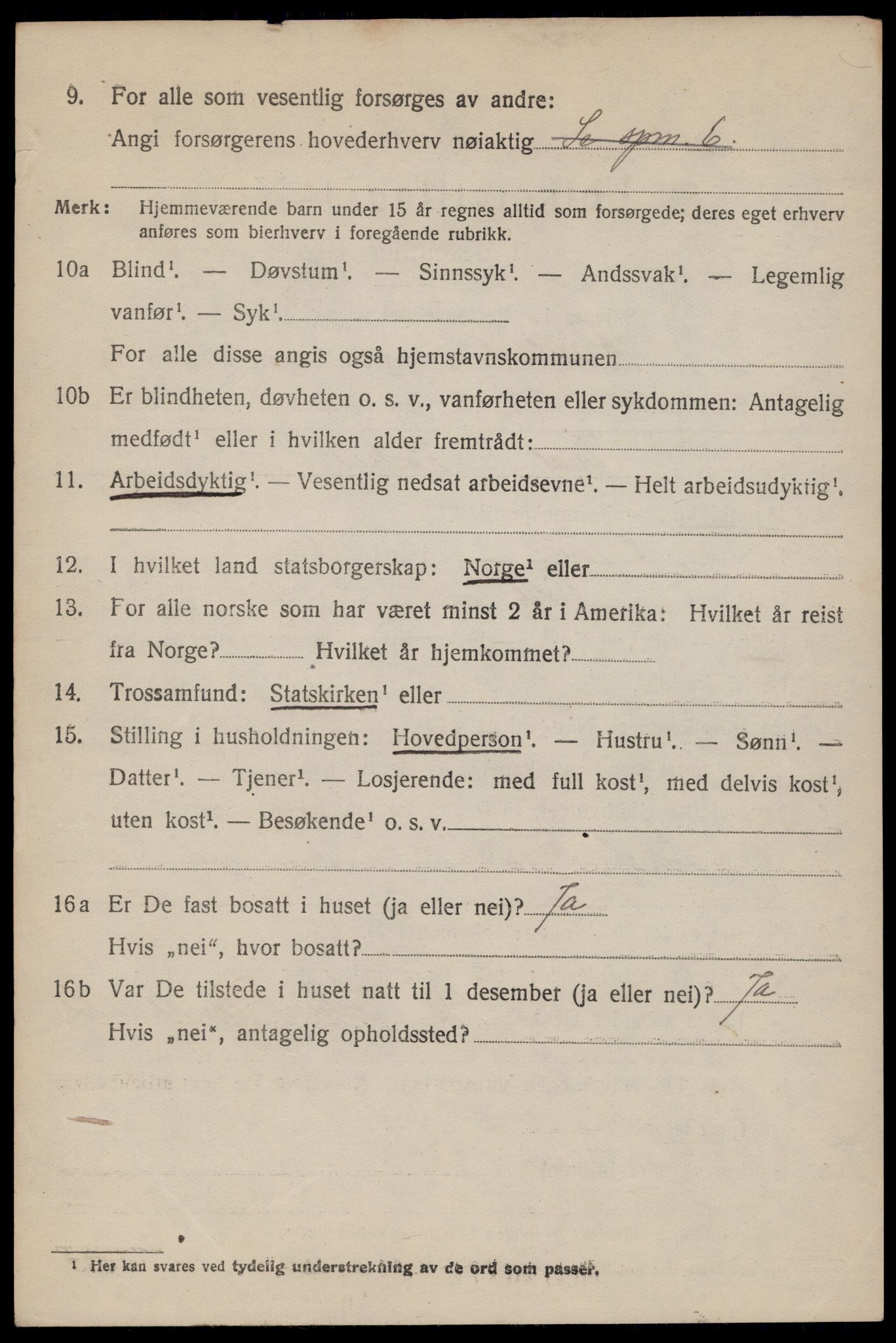 SAKO, 1920 census for Rauland, 1920, p. 1255