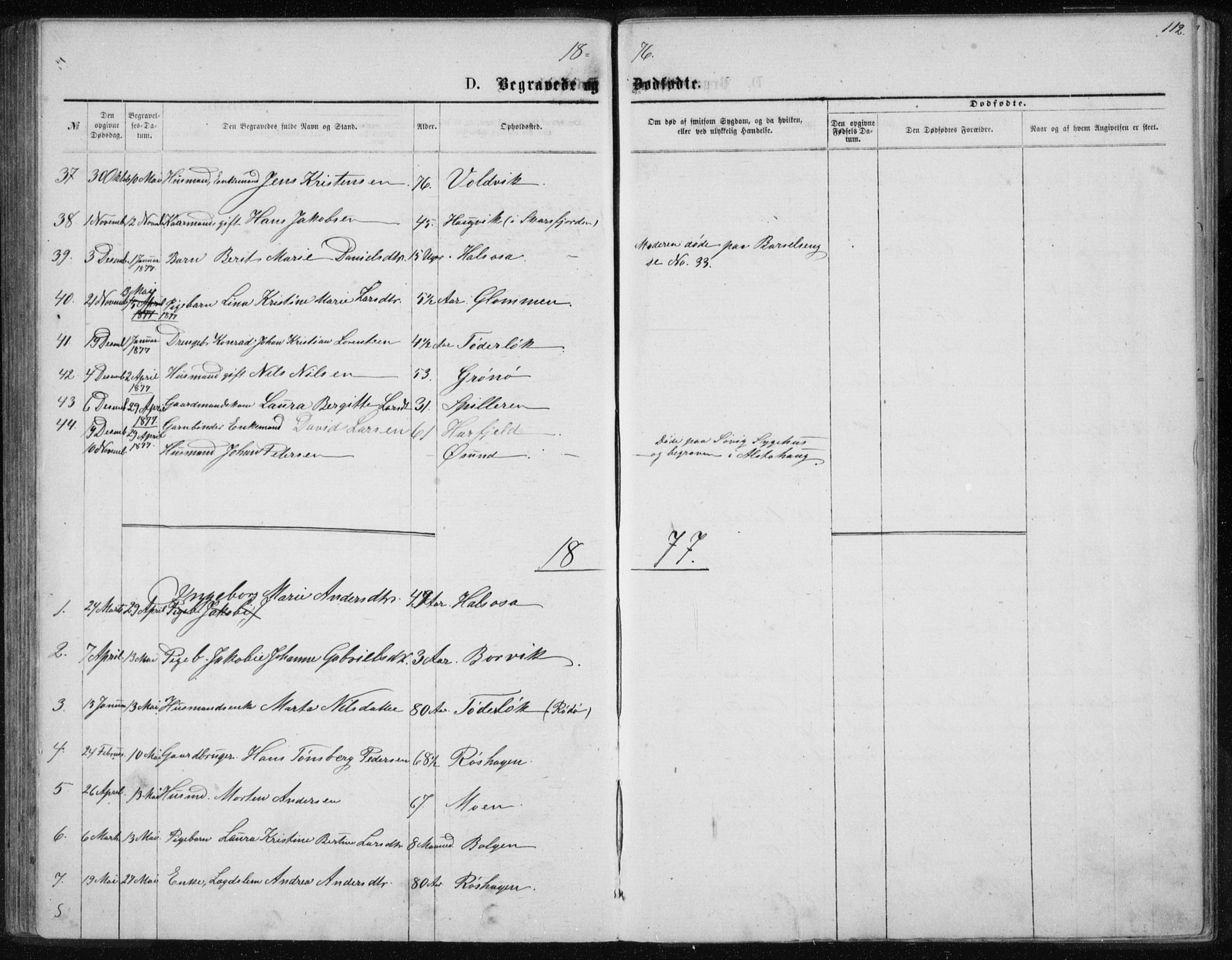 Ministerialprotokoller, klokkerbøker og fødselsregistre - Nordland, SAT/A-1459/843/L0635: Parish register (copy) no. 843C04, 1872-1887, p. 112