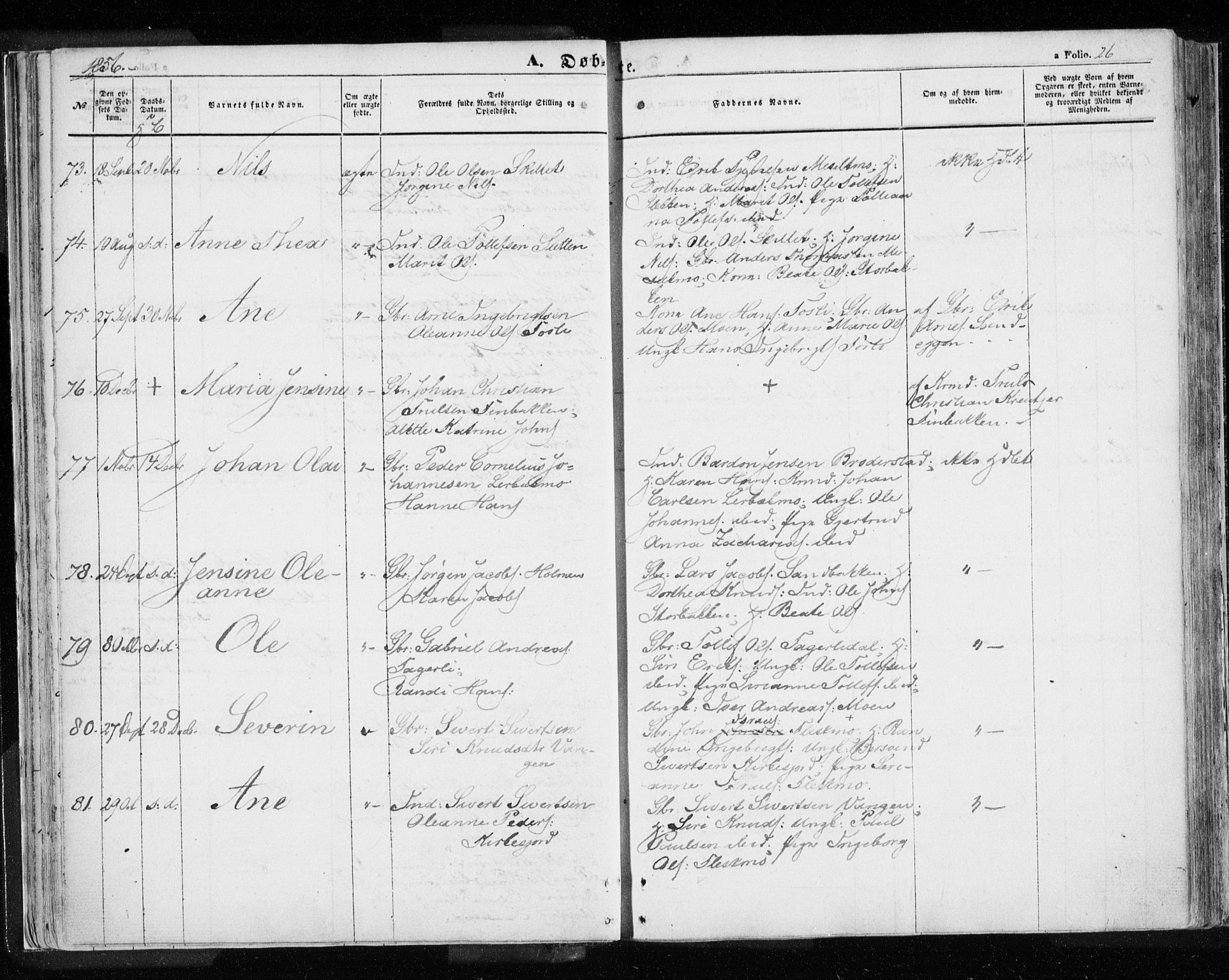 Målselv sokneprestembete, SATØ/S-1311/G/Ga/Gaa/L0003kirke: Parish register (official) no. 3, 1853-1863, p. 26