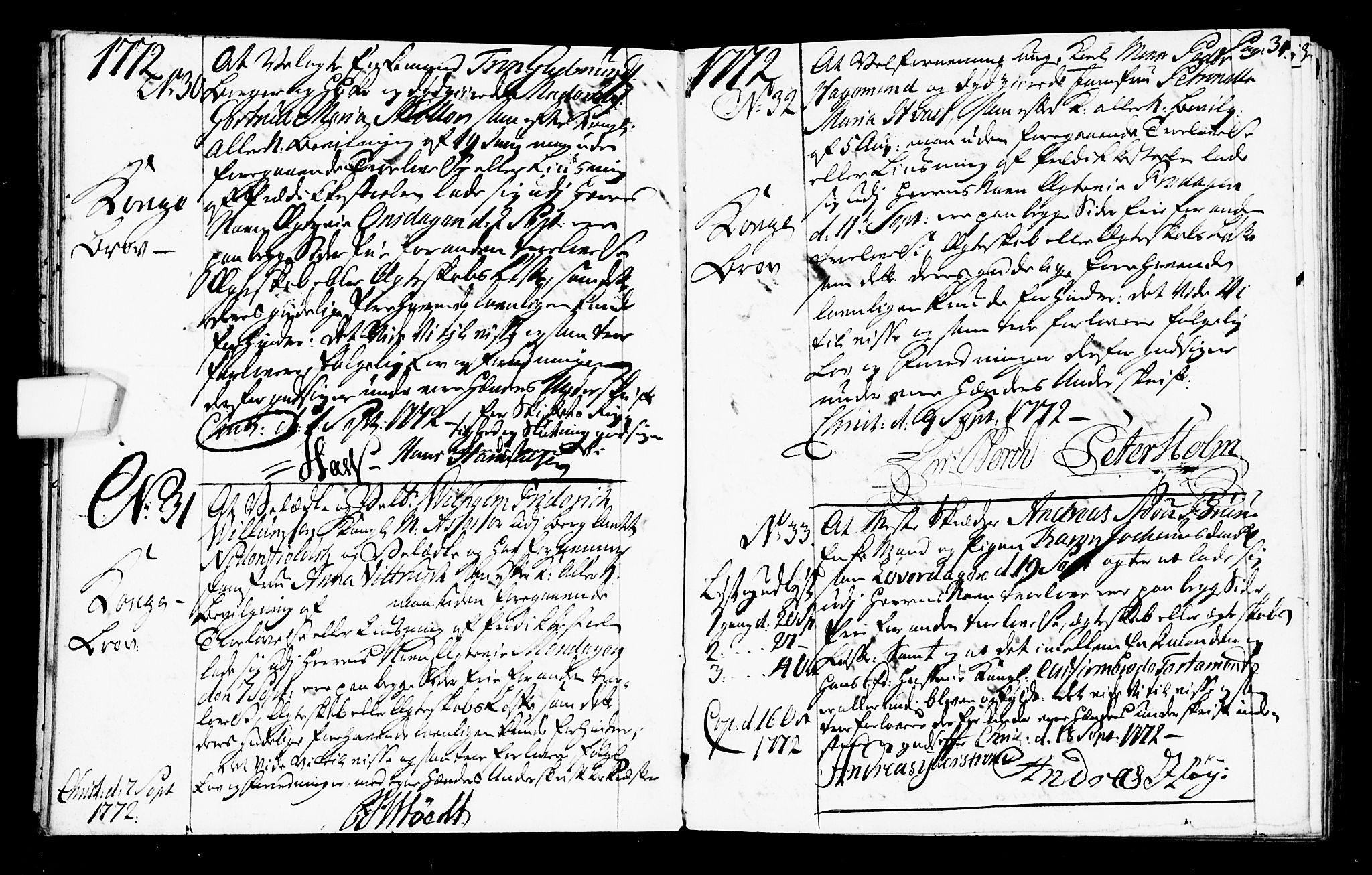 Oslo domkirke Kirkebøker, SAO/A-10752/L/La/L0009: Best man's statements no. 9, 1770-1784, p. 31