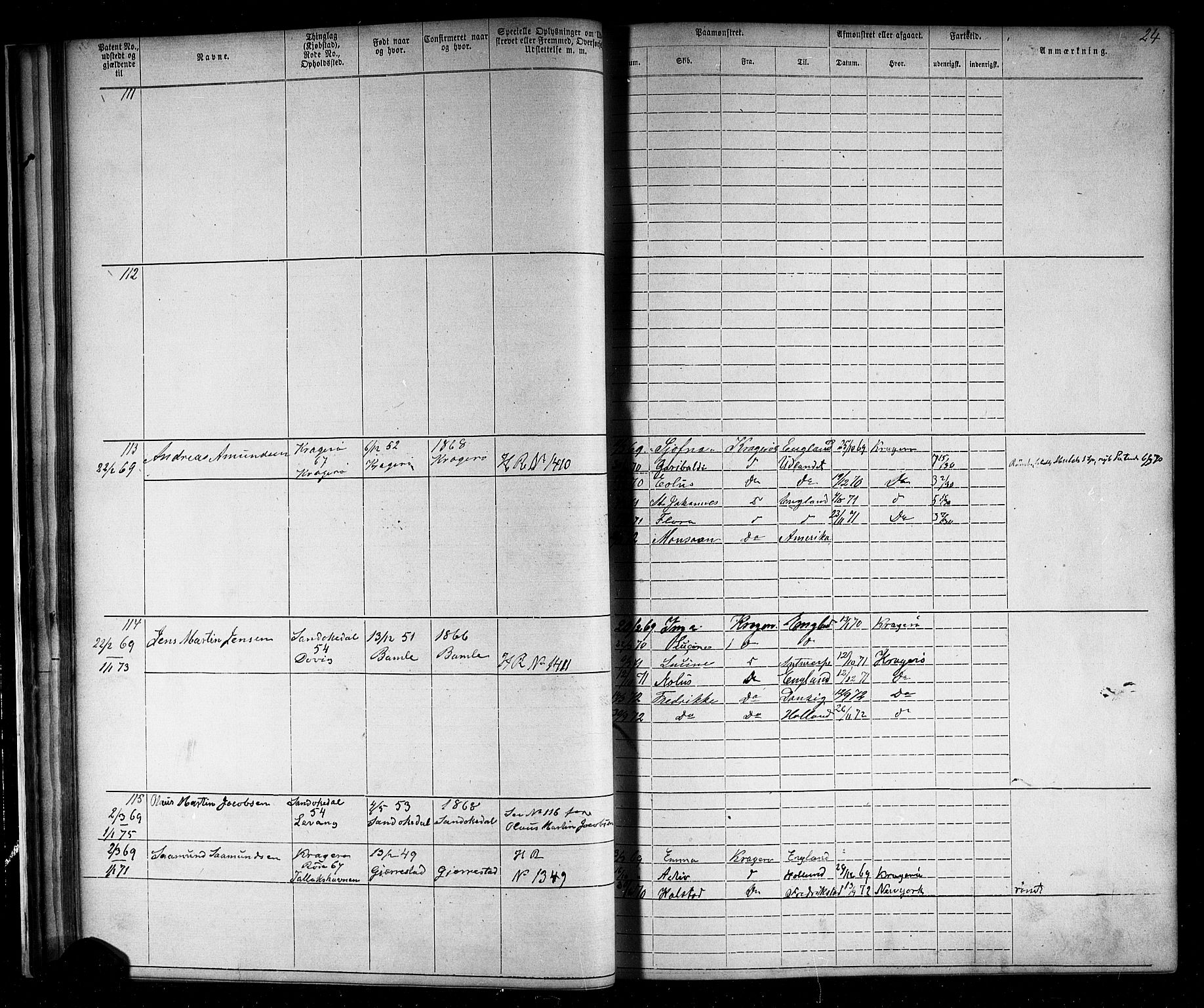 Kragerø innrulleringskontor, AV/SAKO-A-830/F/Fb/L0002: Annotasjonsrulle, 1868-1892, p. 26