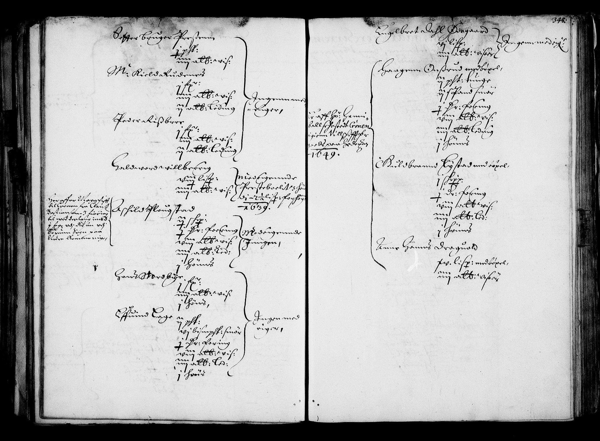 Rentekammeret inntil 1814, Realistisk ordnet avdeling, RA/EA-4070/N/Na/L0001: [XI f]: Akershus stifts jordebok, 1652, p. 347b-348a