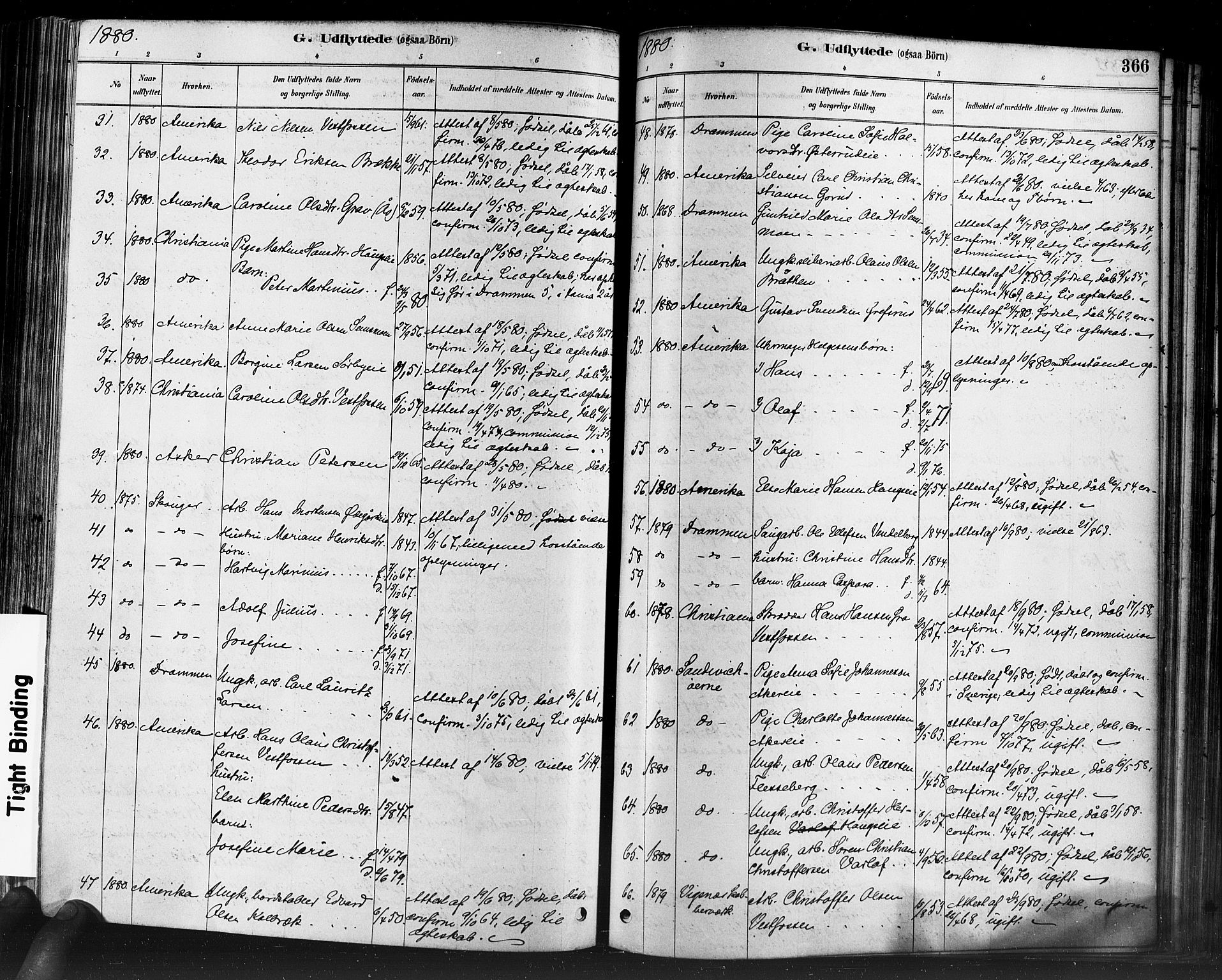 Eiker kirkebøker, AV/SAKO-A-4/F/Fb/L0001: Parish register (official) no. II 1, 1878-1888, p. 366