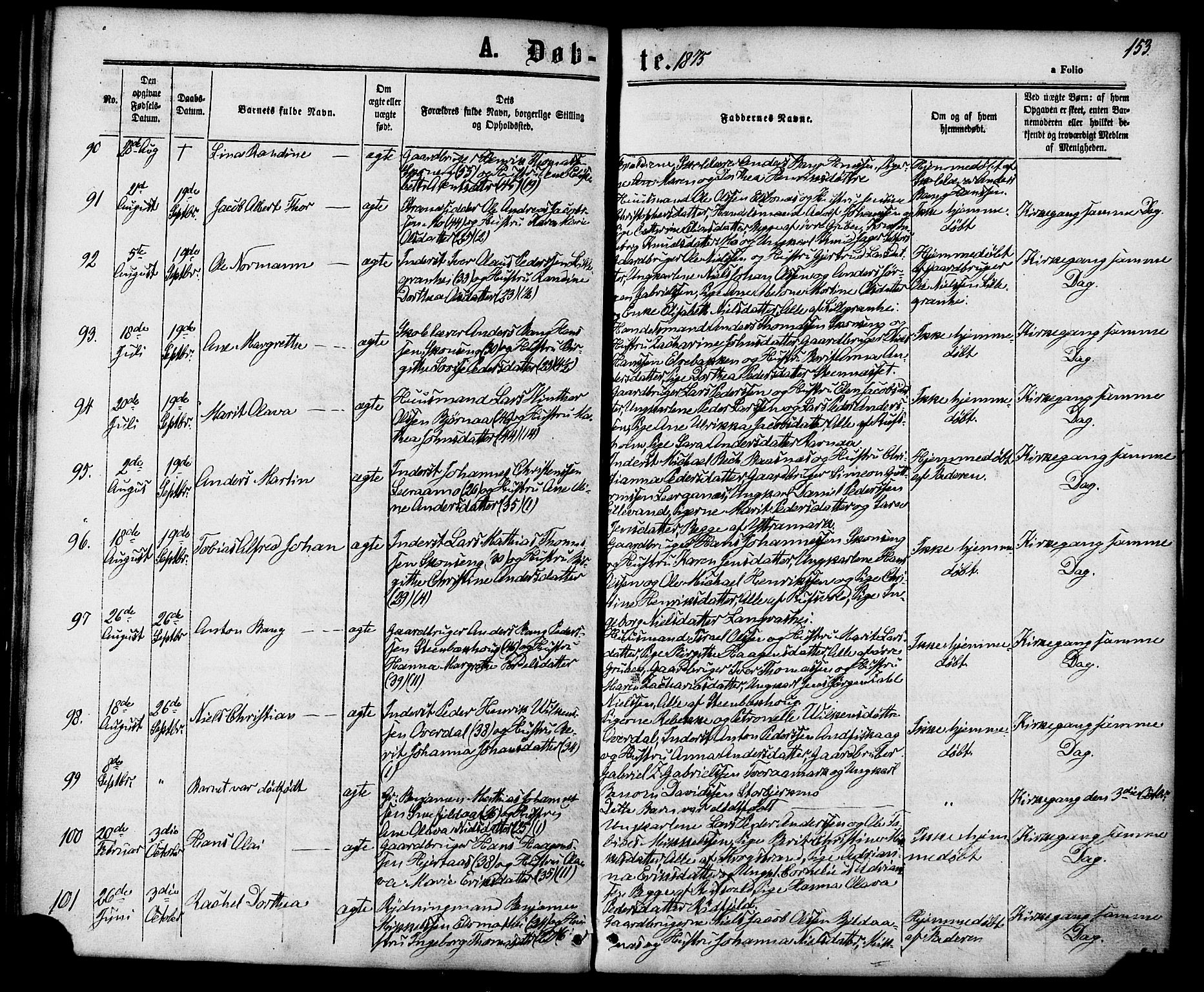 Ministerialprotokoller, klokkerbøker og fødselsregistre - Nordland, AV/SAT-A-1459/827/L0393: Parish register (official) no. 827A05, 1863-1883, p. 153