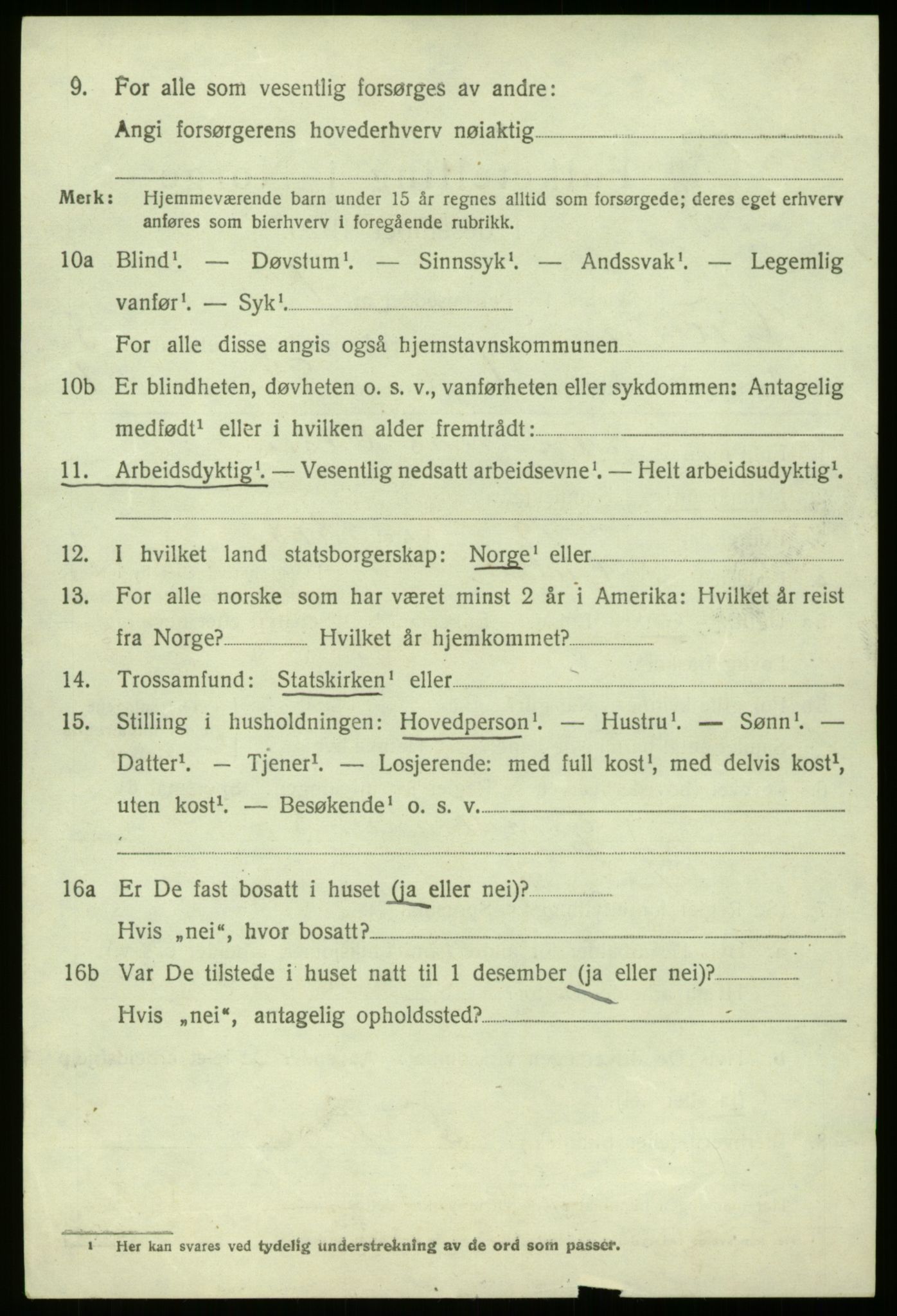 SAB, 1920 census for Gulen, 1920, p. 6424