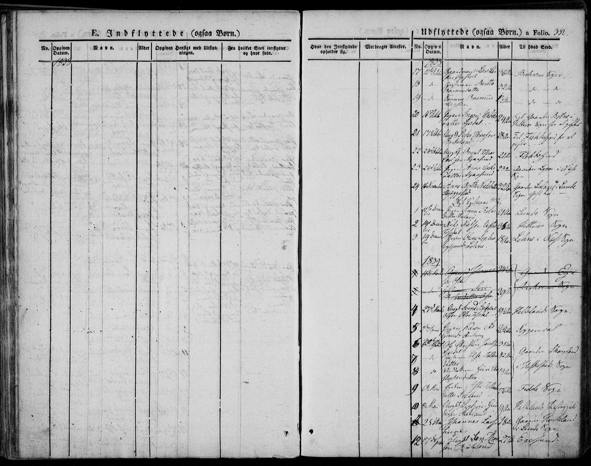 Bakke sokneprestkontor, SAK/1111-0002/F/Fa/Faa/L0004: Parish register (official) no. A 4, 1834-1846, p. 352