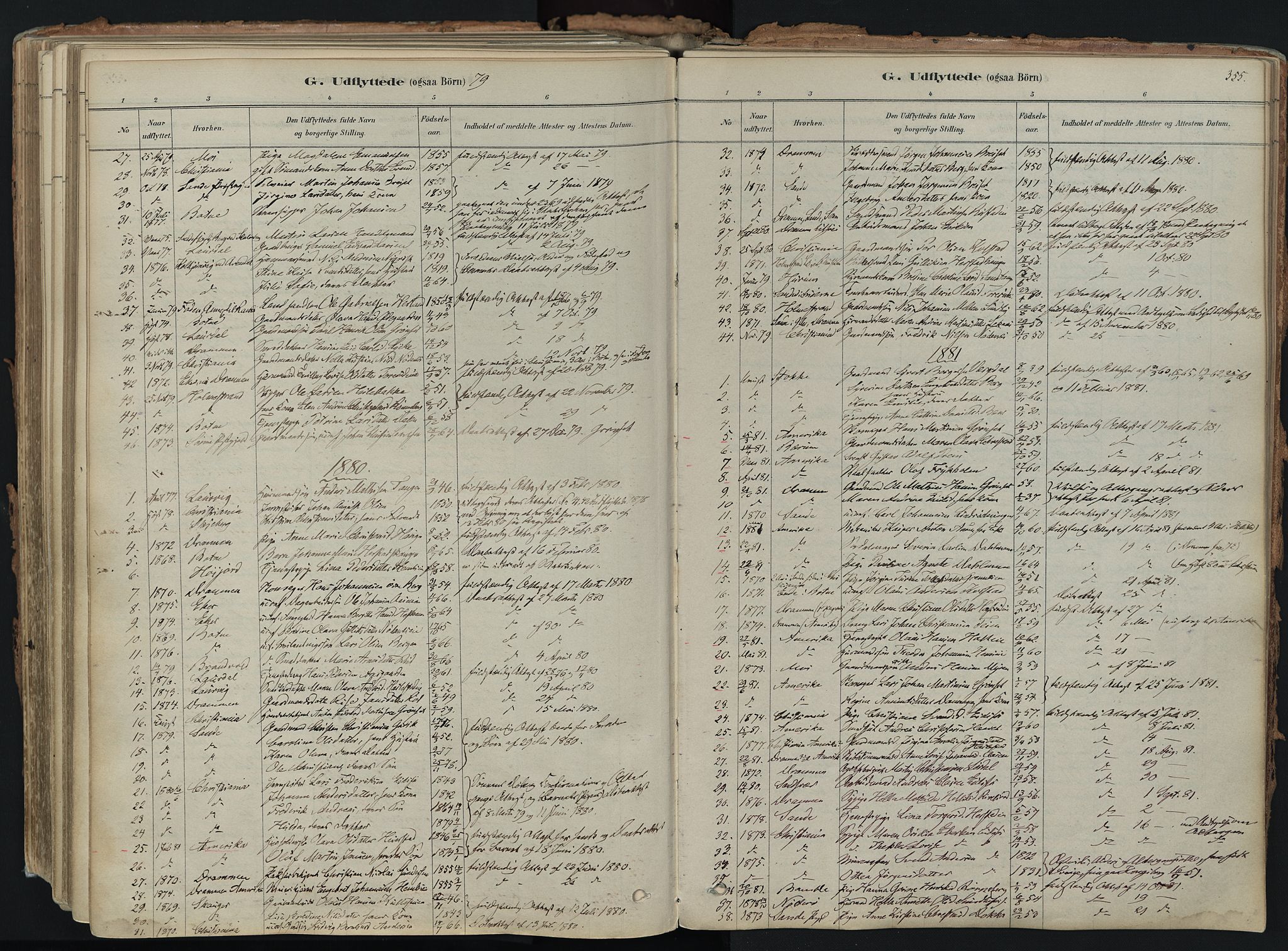 Hof kirkebøker, SAKO/A-64/F/Fa/L0007: Parish register (official) no. I 7, 1878-1940, p. 355