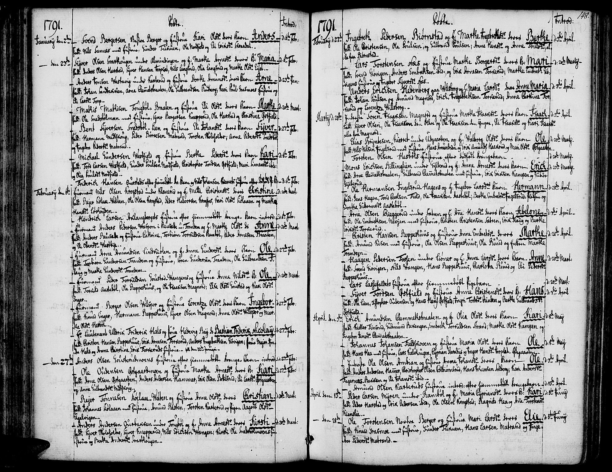 Vinger prestekontor, AV/SAH-PREST-024/H/Ha/Haa/L0004: Parish register (official) no. 4, 1766-1813, p. 147-148
