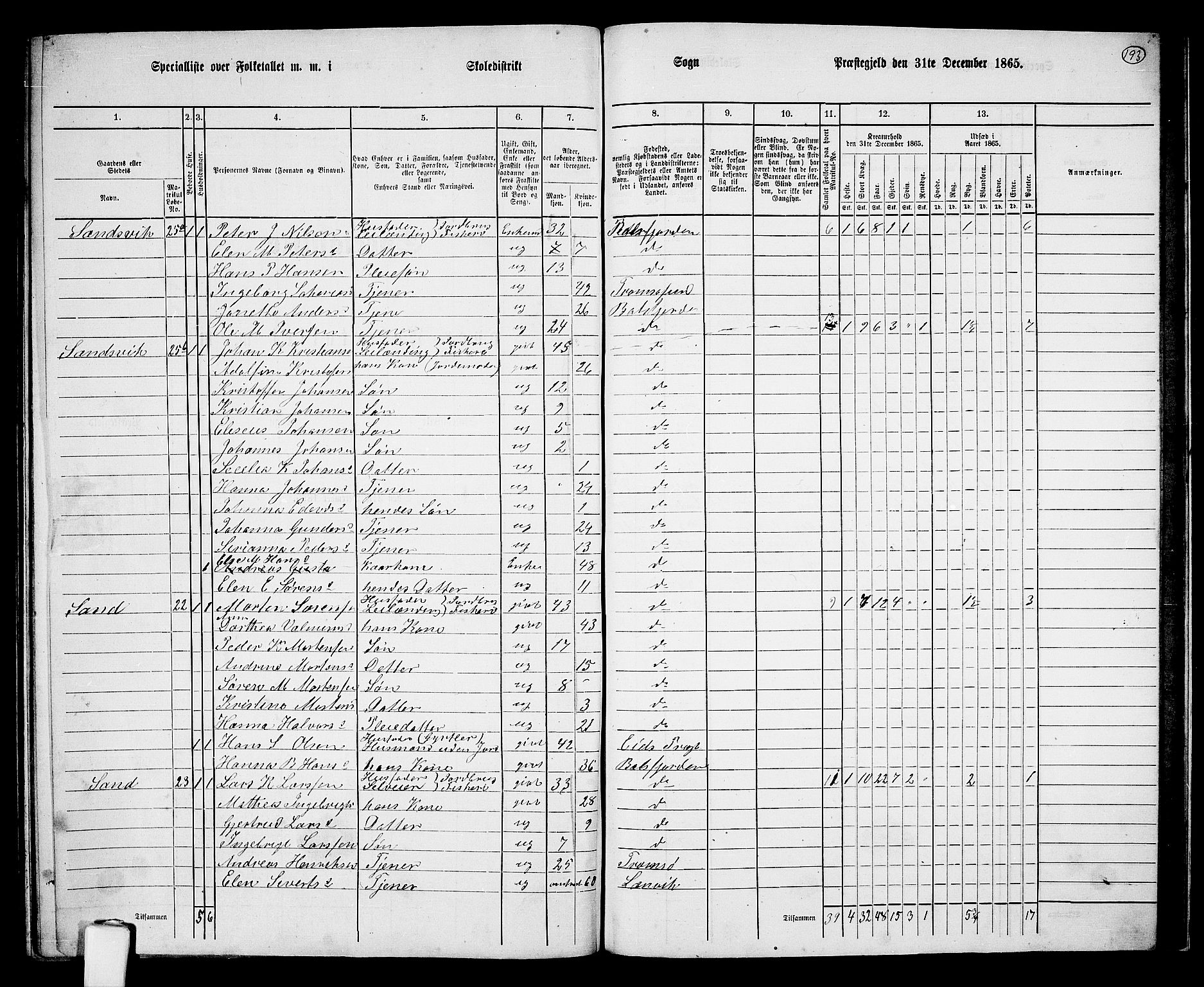 RA, 1865 census for Balsfjord, 1865, p. 126