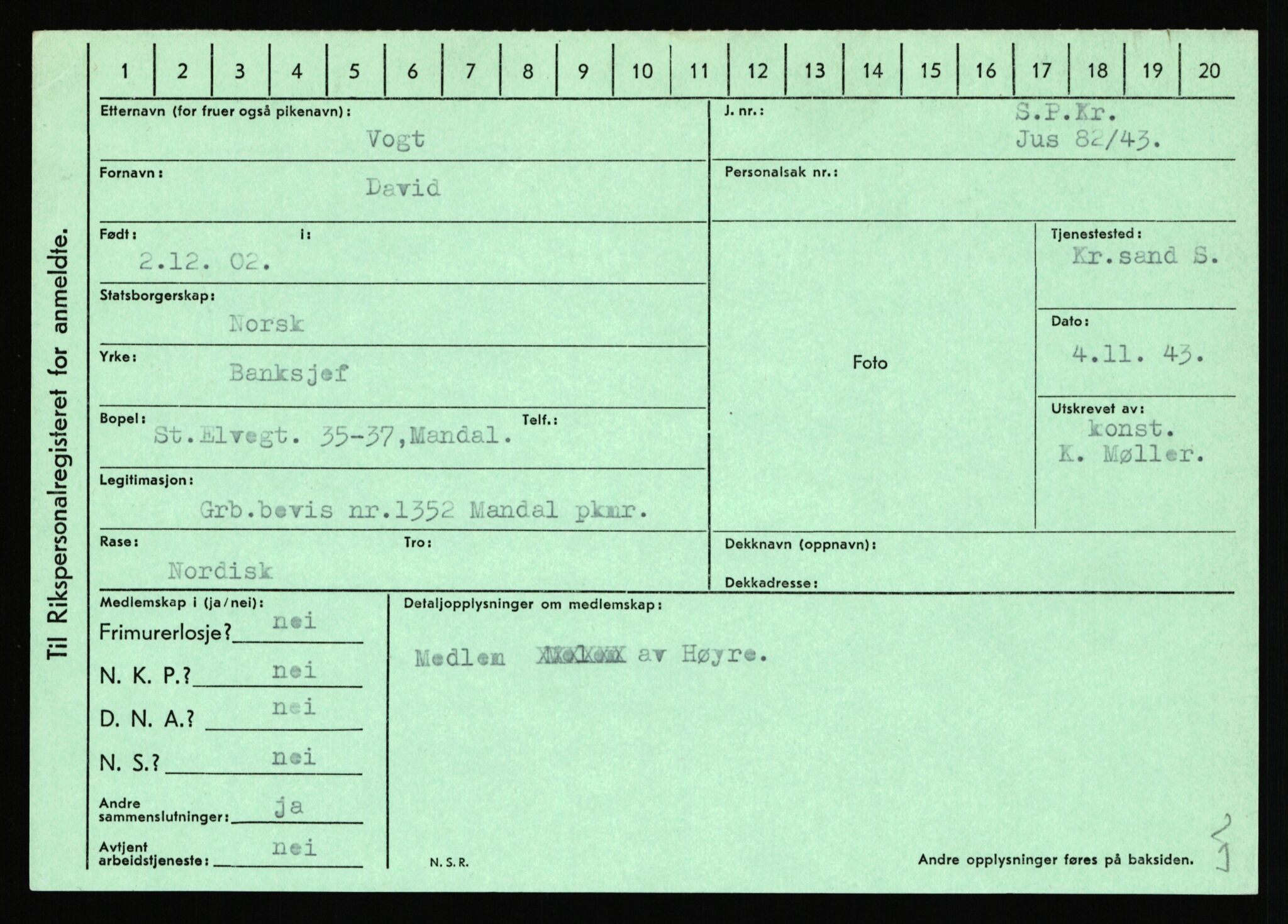 Statspolitiet - Hovedkontoret / Osloavdelingen, AV/RA-S-1329/C/Ca/L0016: Uberg - Øystese, 1943-1945, p. 1379