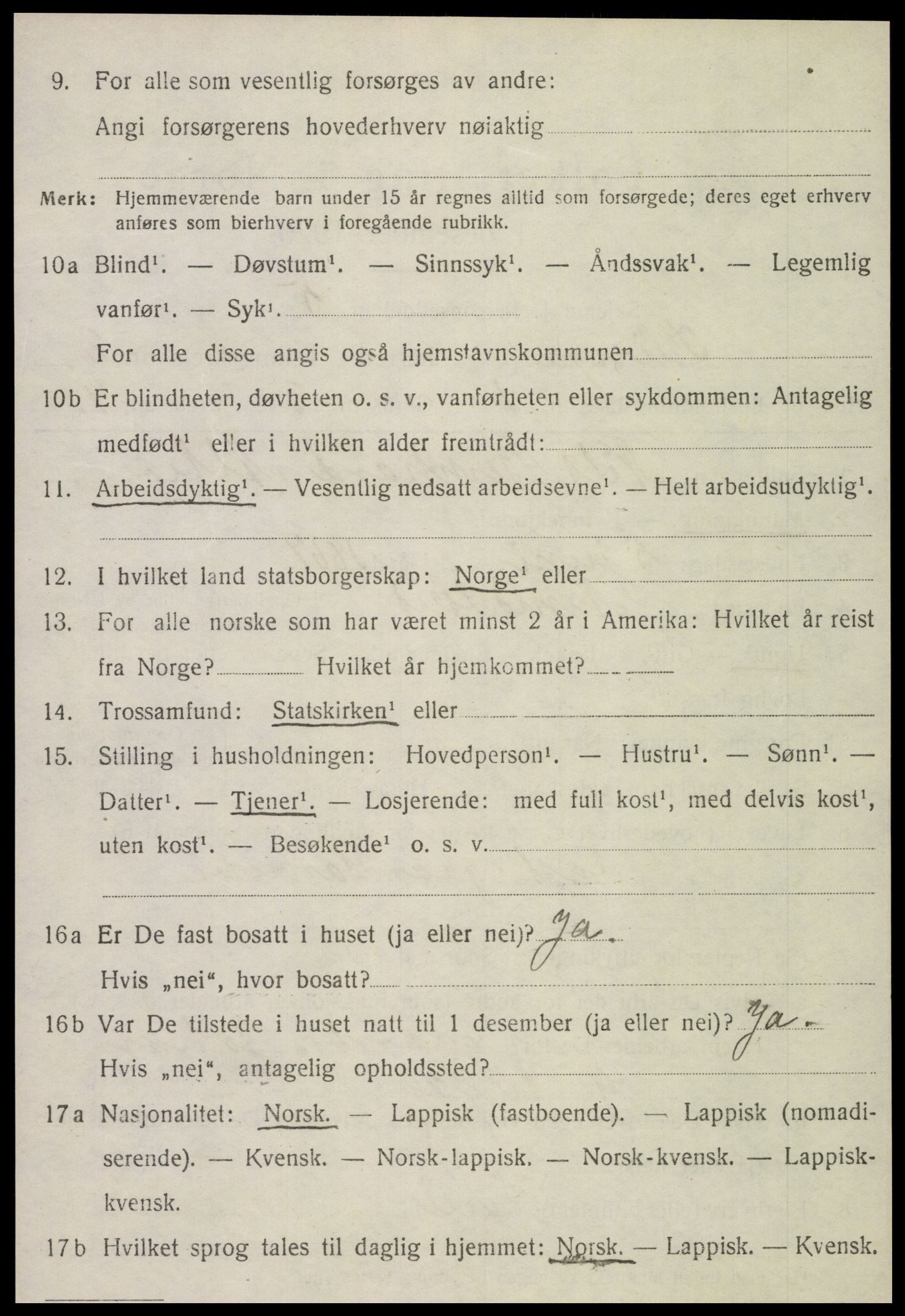SAT, 1920 census for Klinga, 1920, p. 1446