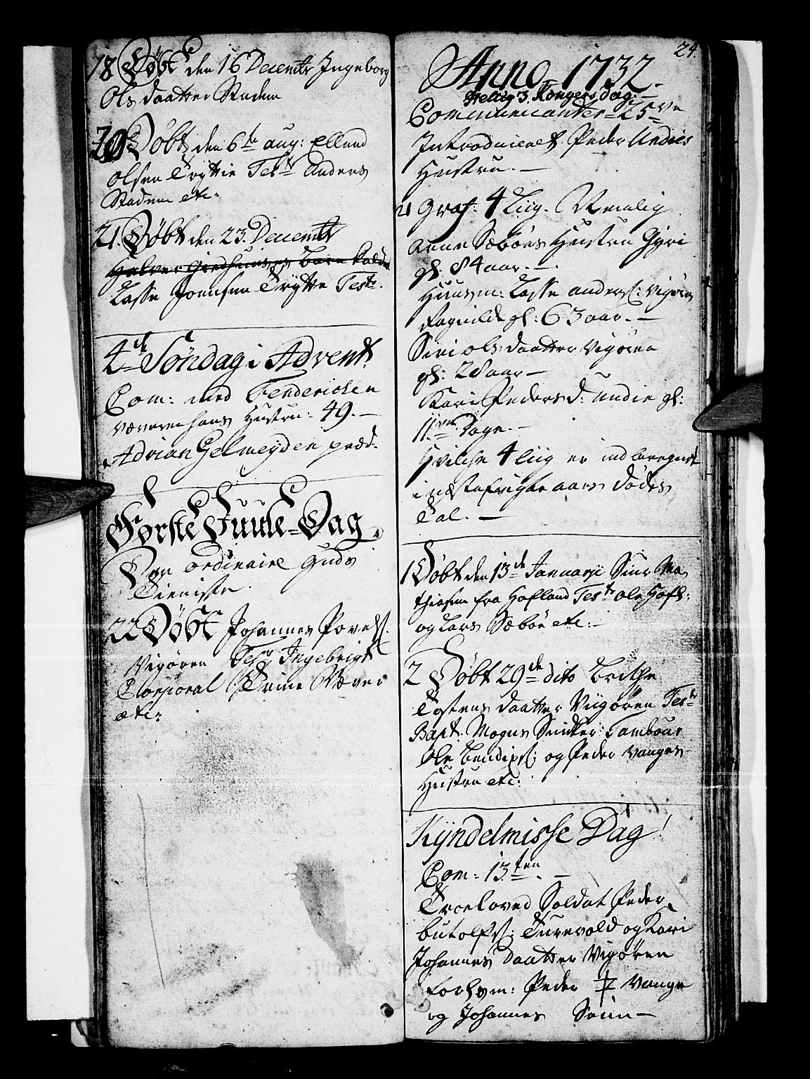 Vik sokneprestembete, SAB/A-81501: Parish register (official) no. A 1 /1, 1727-1740, p. 24
