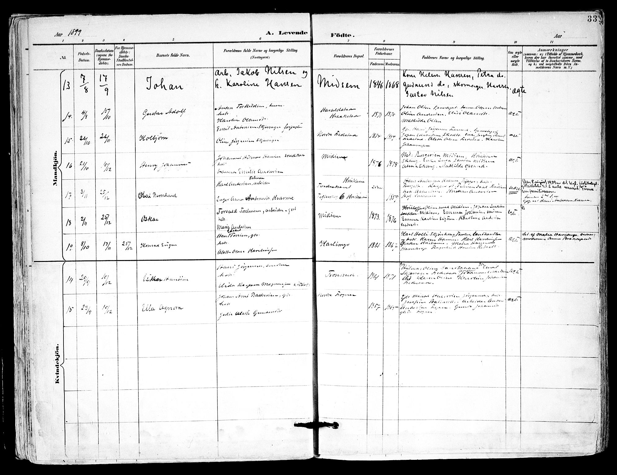 Kråkstad prestekontor Kirkebøker, AV/SAO-A-10125a/F/Fa/L0010: Parish register (official) no. I 10, 1893-1931, p. 33