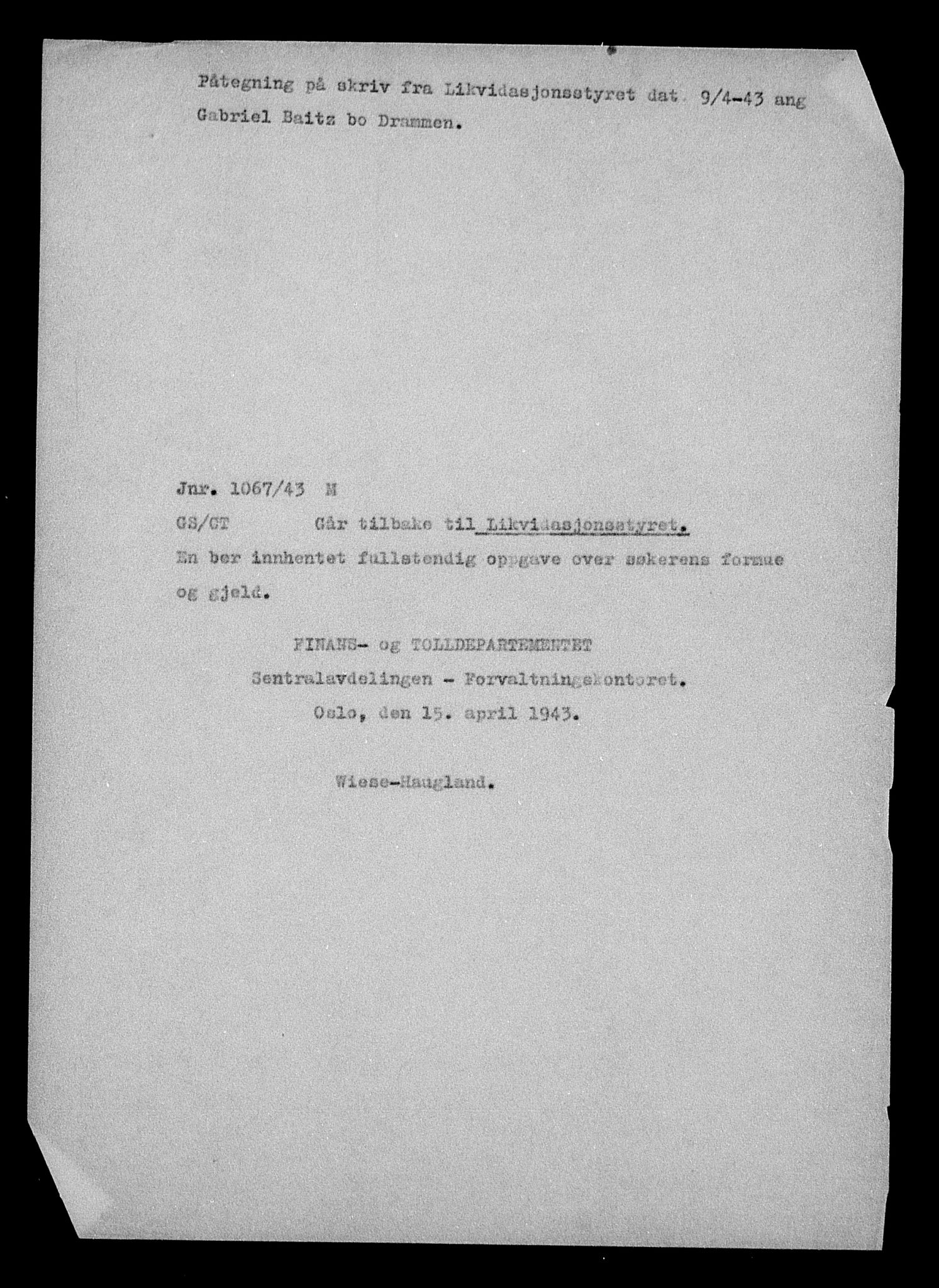 Justisdepartementet, Tilbakeføringskontoret for inndratte formuer, AV/RA-S-1564/H/Hc/Hcd/L0989: --, 1945-1947, p. 418