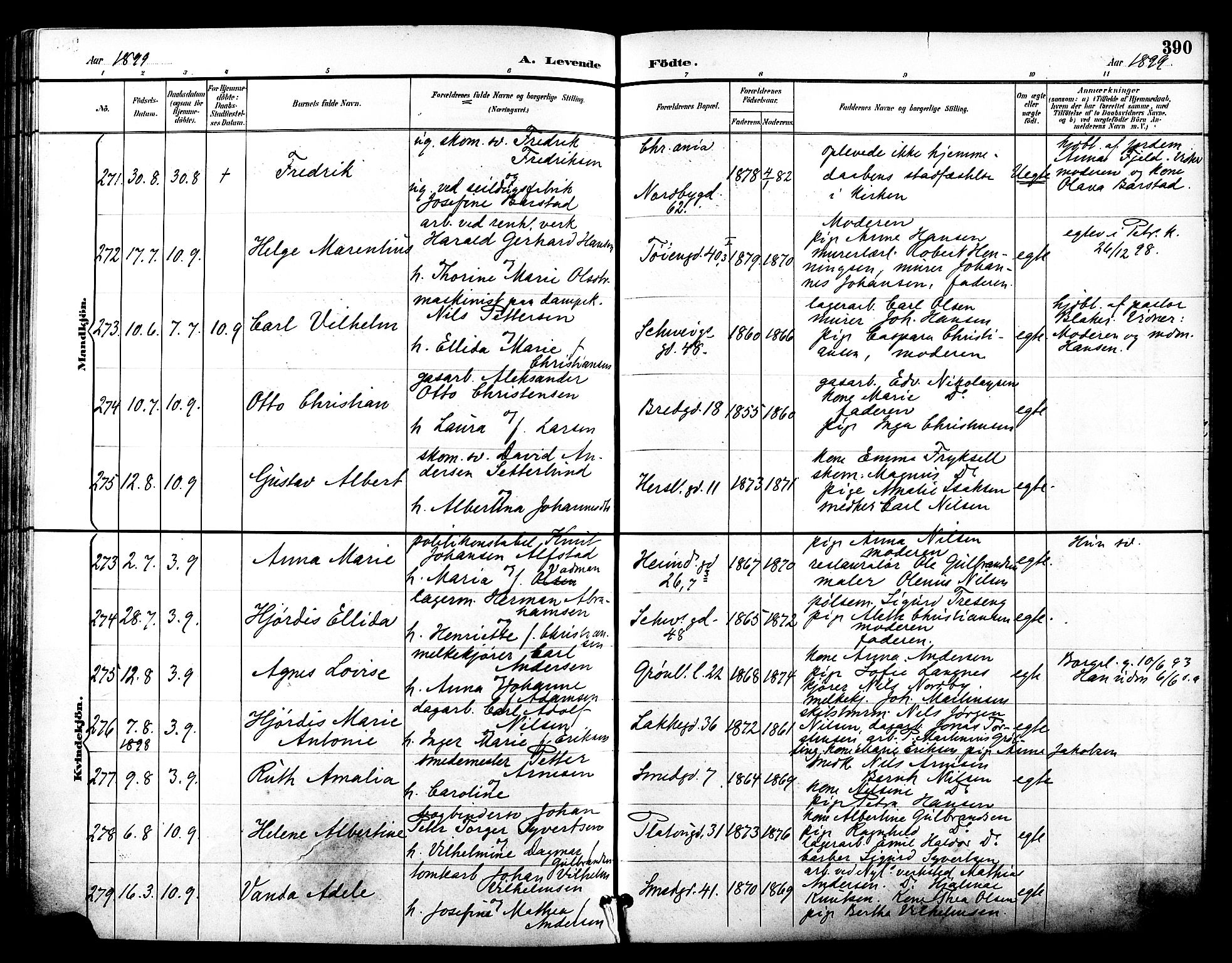 Grønland prestekontor Kirkebøker, SAO/A-10848/F/Fa/L0012: Parish register (official) no. 12, 1893-1900, p. 390