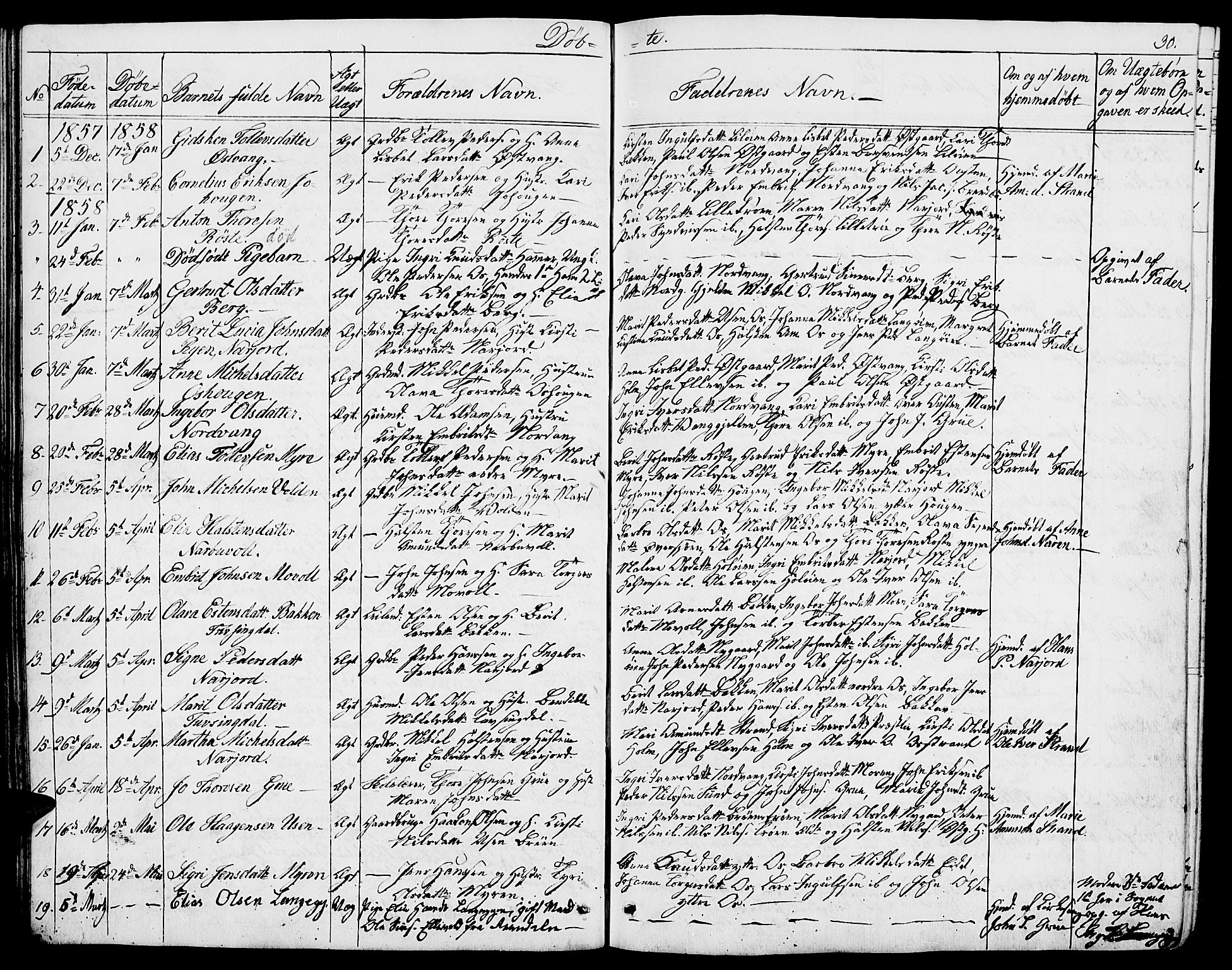 Tolga prestekontor, AV/SAH-PREST-062/L/L0004: Parish register (copy) no. 4, 1845-1887, p. 30