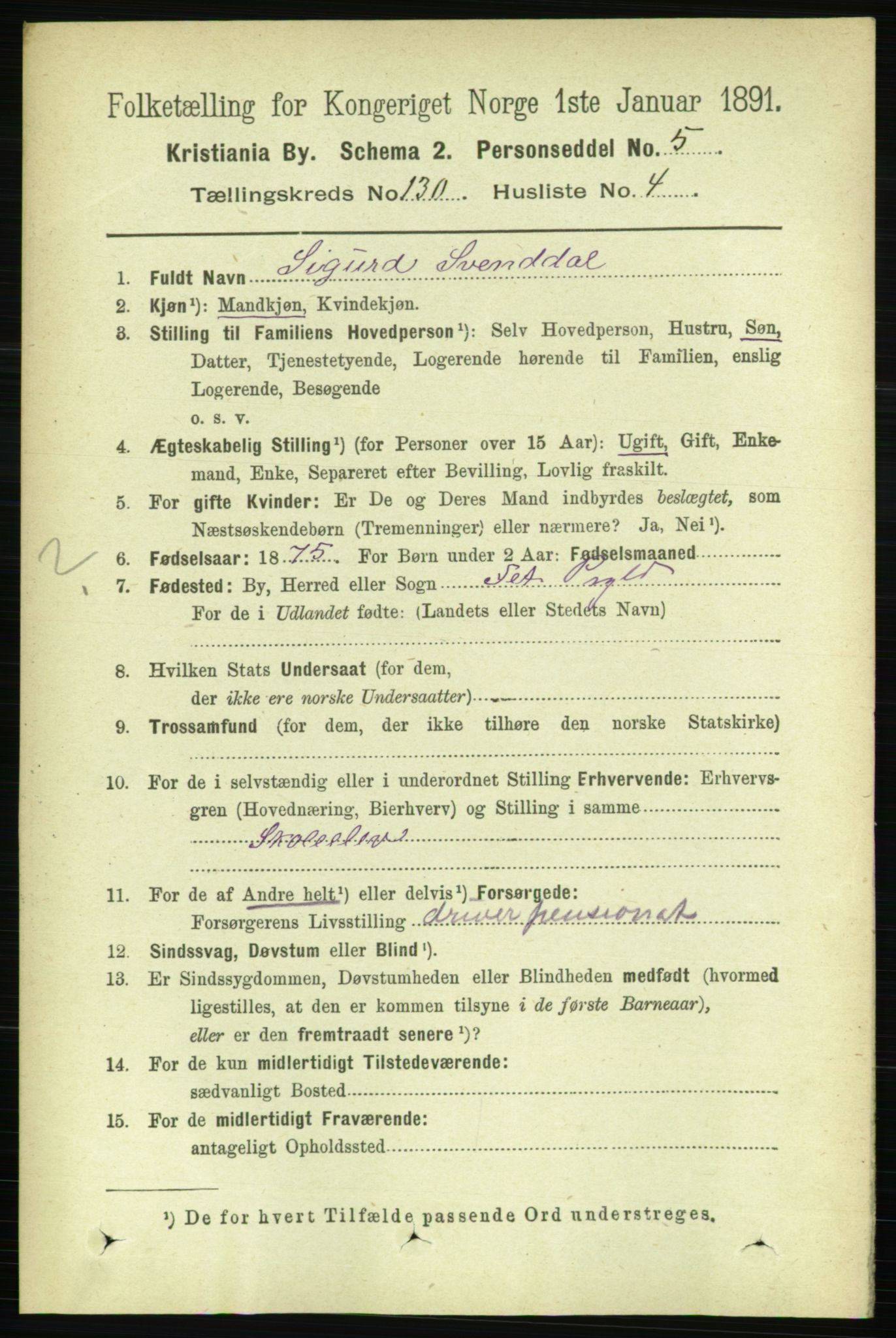 RA, 1891 census for 0301 Kristiania, 1891, p. 70098