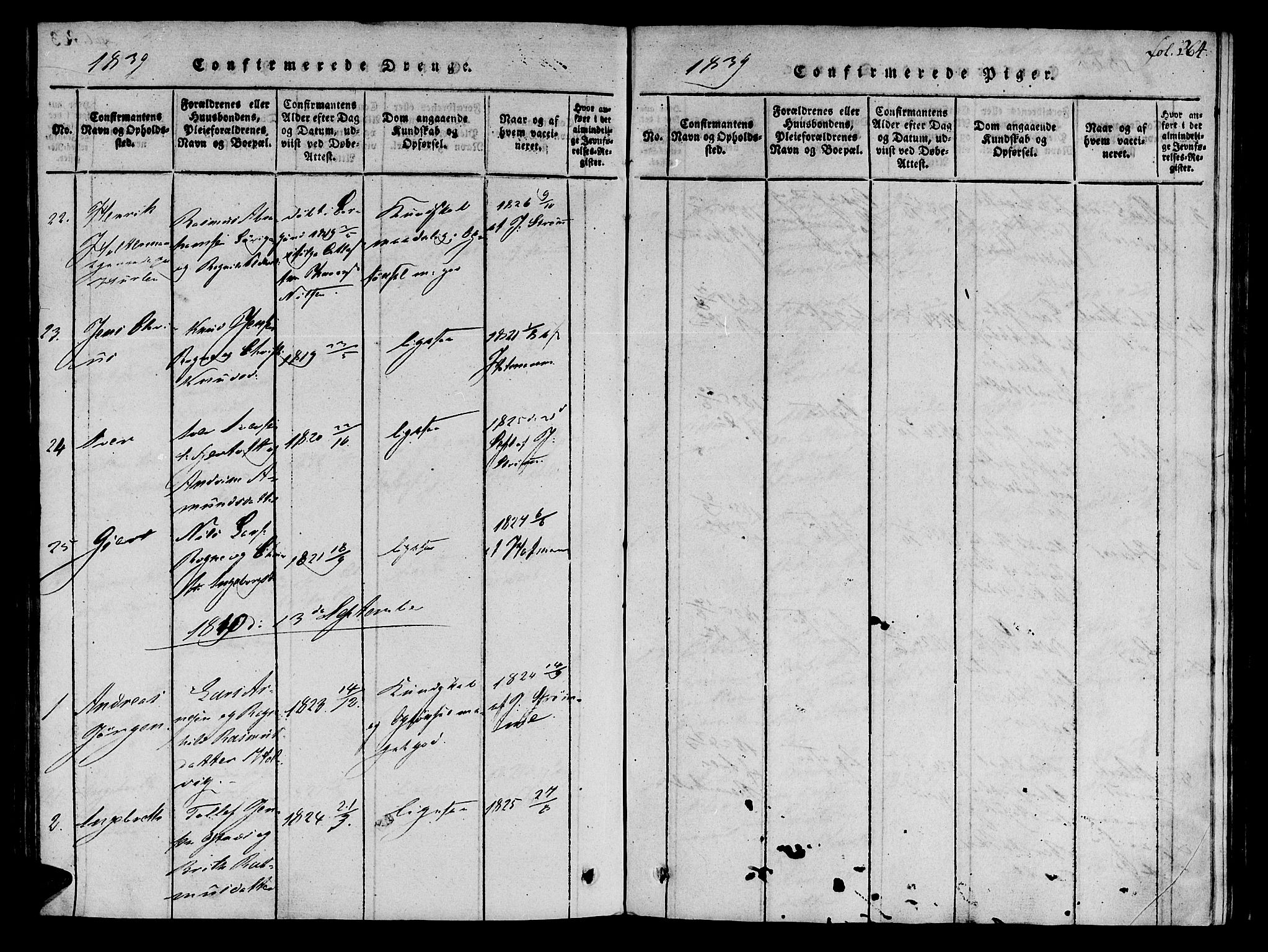 Ministerialprotokoller, klokkerbøker og fødselsregistre - Møre og Romsdal, SAT/A-1454/536/L0495: Parish register (official) no. 536A04, 1818-1847, p. 264