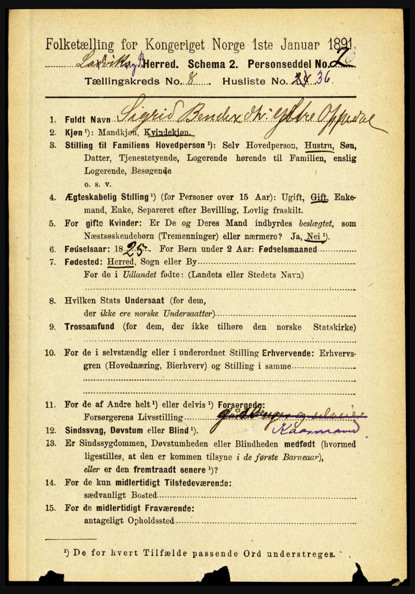 RA, 1891 census for 1415 Lavik og Brekke, 1891, p. 1774