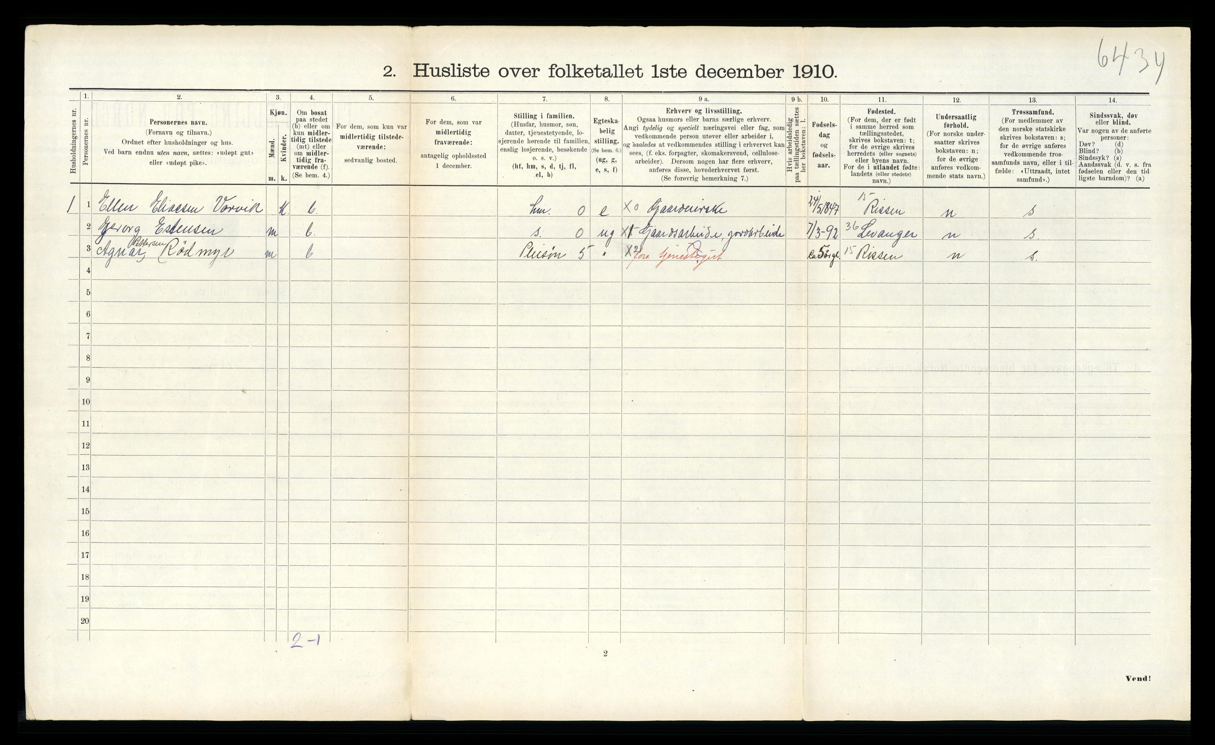 RA, 1910 census for Leksvik, 1910, p. 999