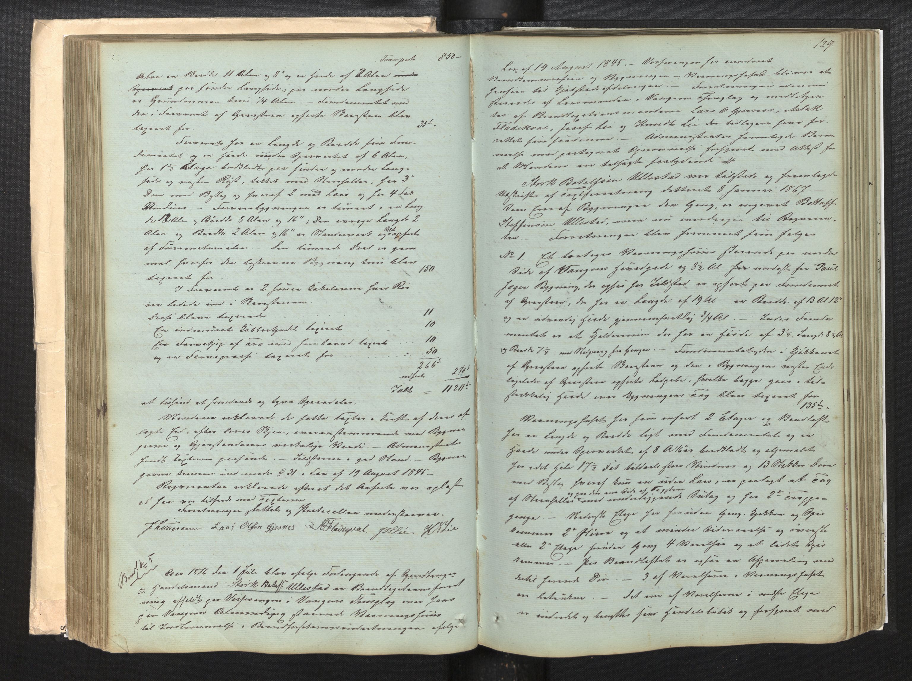 Lensmannen i Voss, AV/SAB-A-35801/0012/L0001: Branntakstprotokoll, 1846-1890, p. 128b-129a
