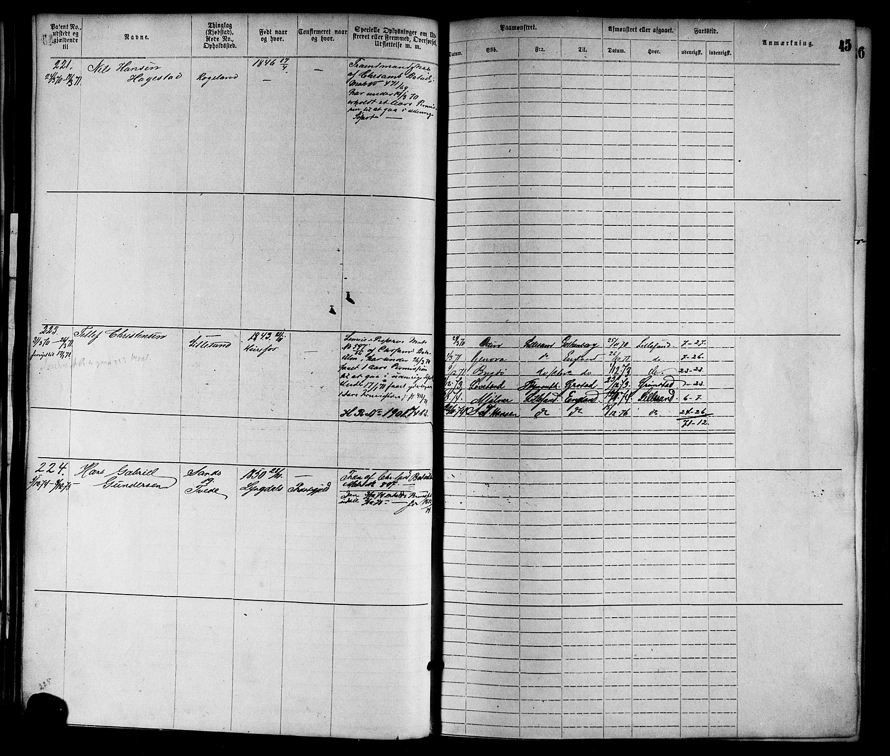 Lillesand mønstringskrets, AV/SAK-2031-0014/F/Fa/L0004: Annotasjonsrulle nr 1-1920 med register, G-1, 1869-1891, p. 67