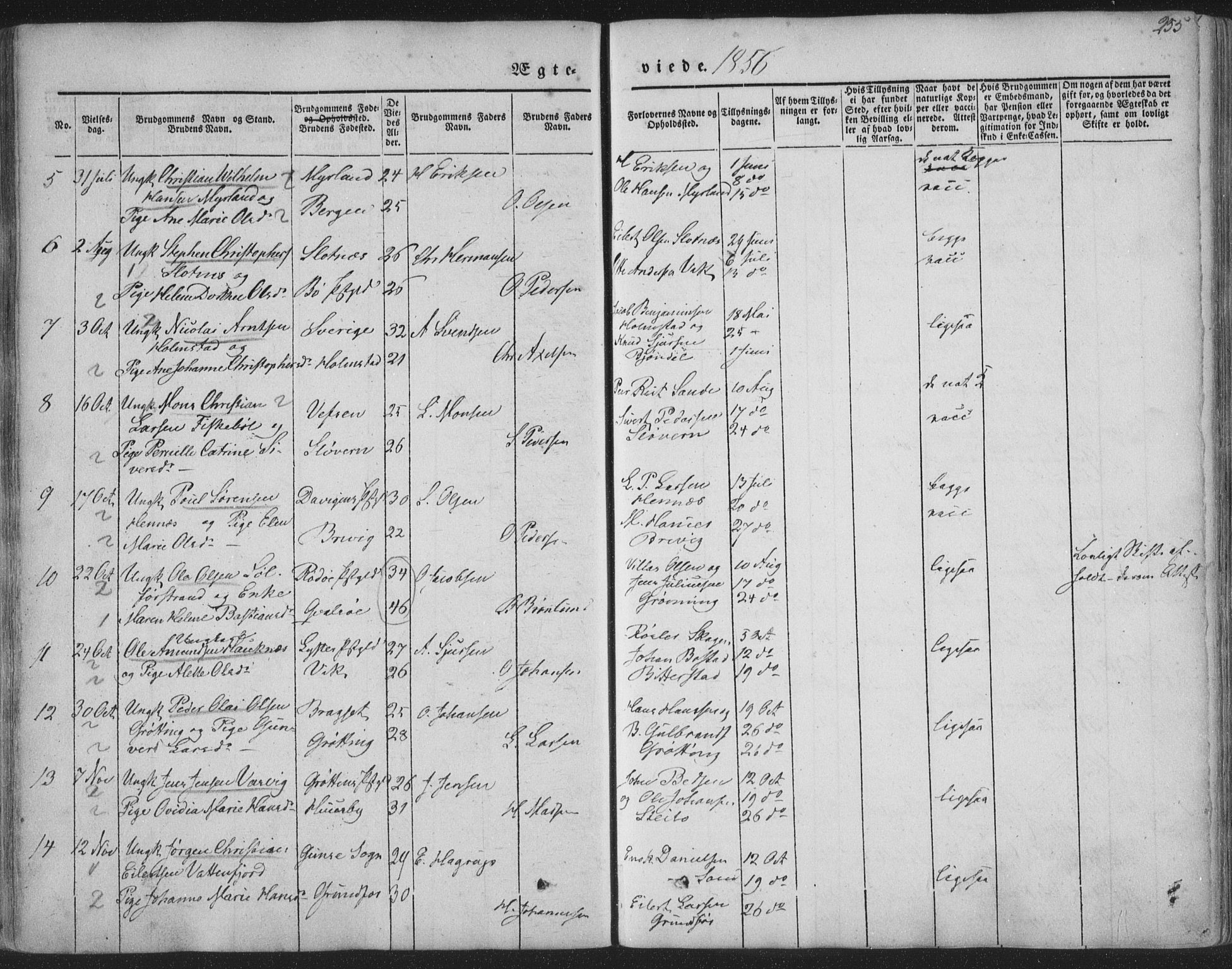 Ministerialprotokoller, klokkerbøker og fødselsregistre - Nordland, AV/SAT-A-1459/888/L1241: Parish register (official) no. 888A07, 1849-1869, p. 255