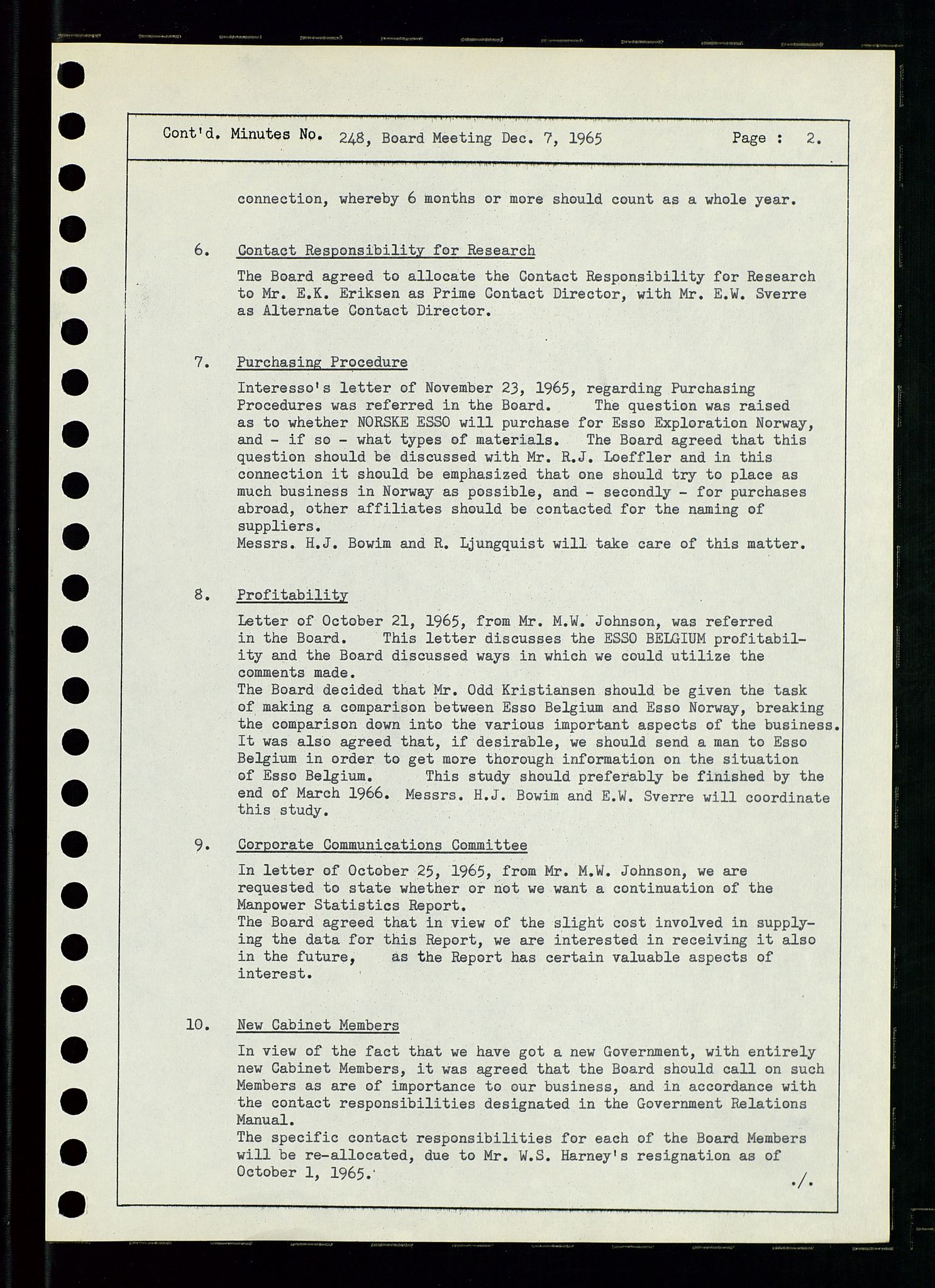 Pa 0982 - Esso Norge A/S, AV/SAST-A-100448/A/Aa/L0002/0001: Den administrerende direksjon Board minutes (styrereferater) / Den administrerende direksjon Board minutes (styrereferater), 1965, p. 13