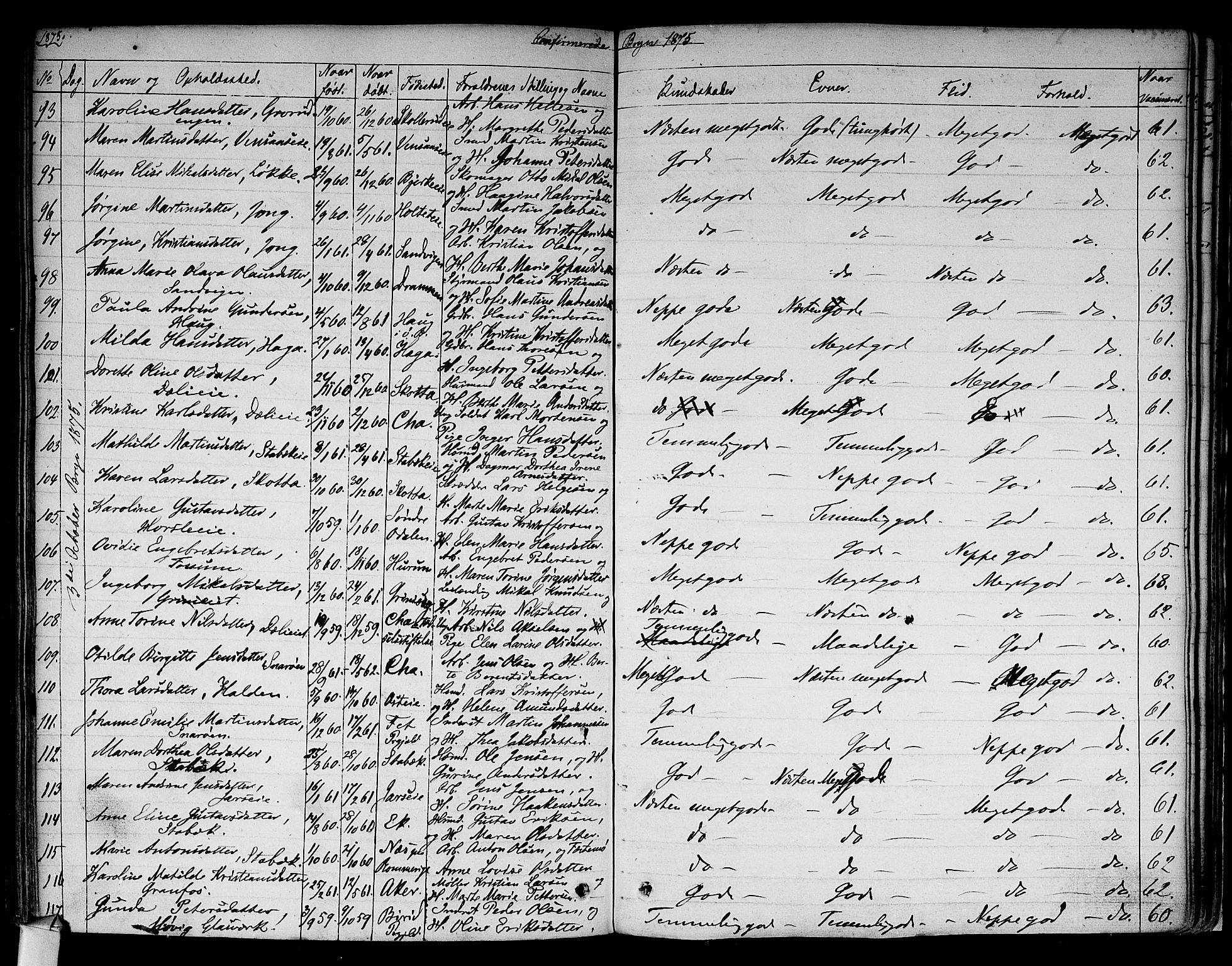 Asker prestekontor Kirkebøker, SAO/A-10256a/F/Fa/L0009: Parish register (official) no. I 9, 1825-1878, p. 322