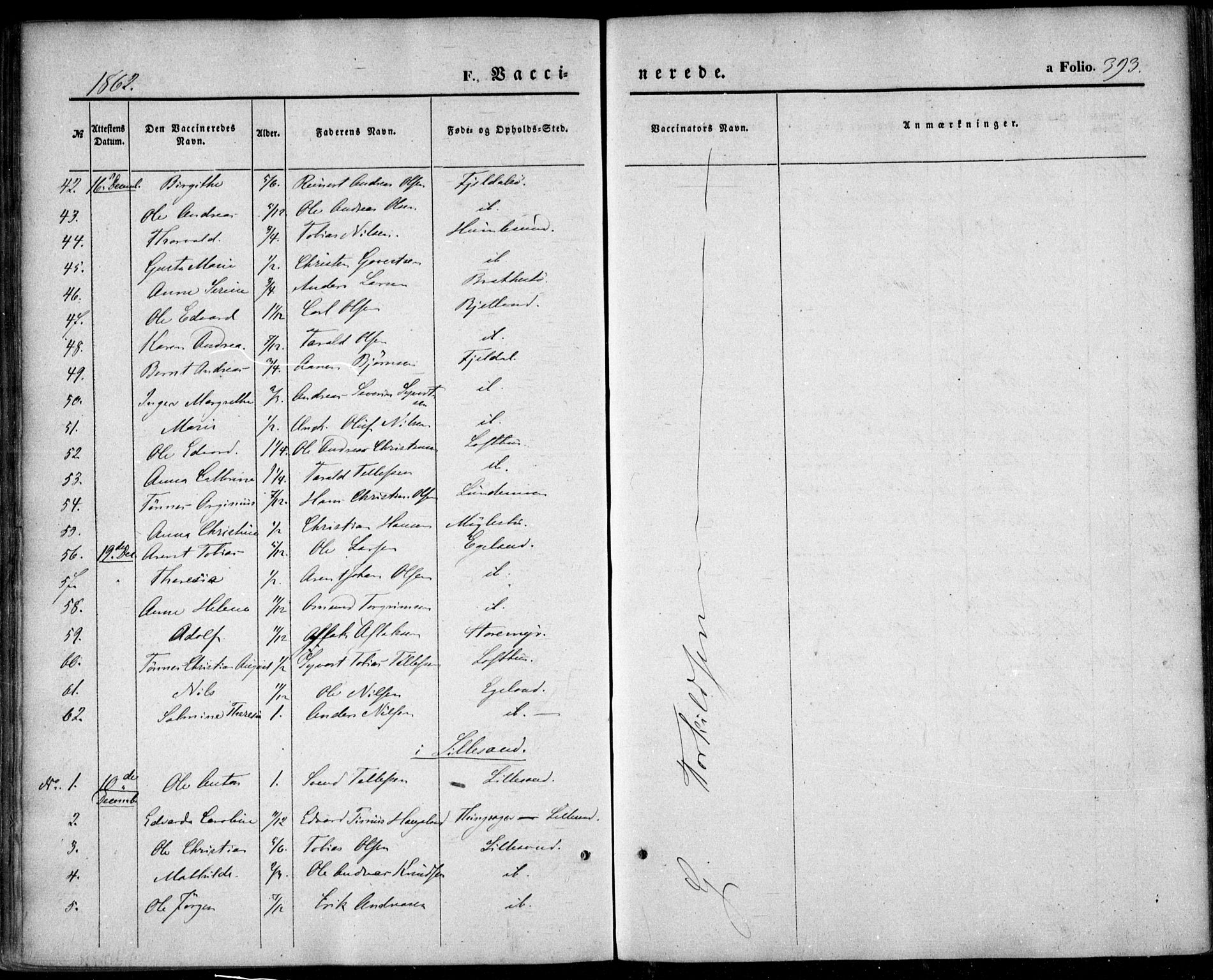 Vestre Moland sokneprestkontor, AV/SAK-1111-0046/F/Fa/Fab/L0007: Parish register (official) no. A 7, 1859-1872, p. 393