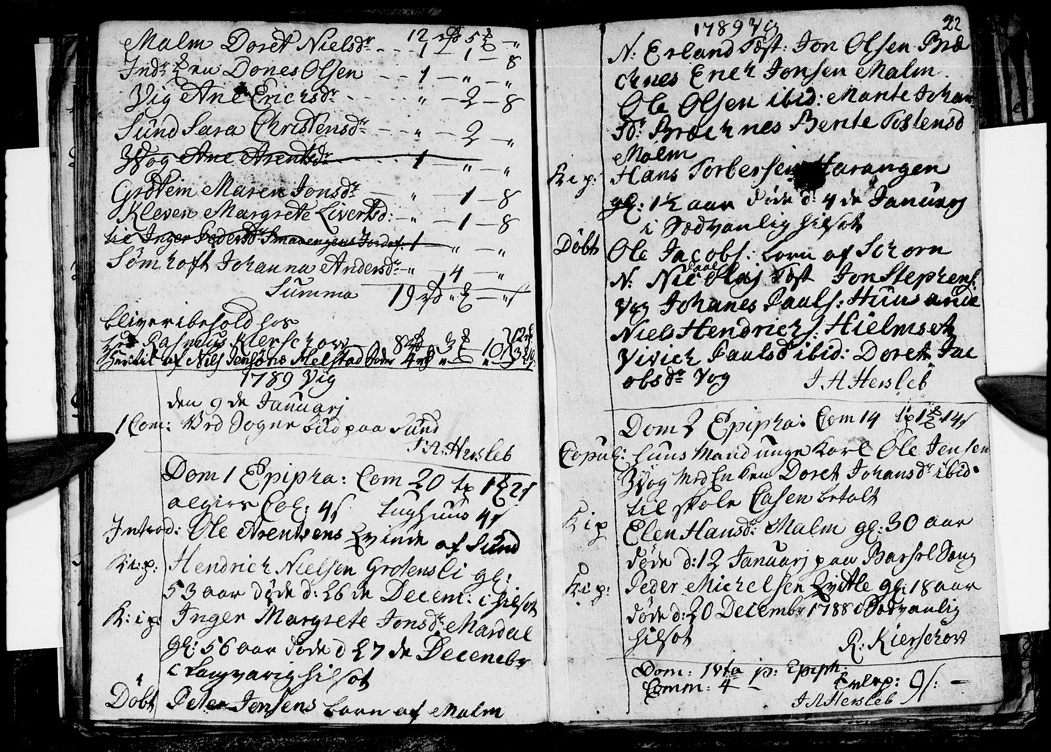 Ministerialprotokoller, klokkerbøker og fødselsregistre - Nordland, SAT/A-1459/812/L0183: Parish register (copy) no. 812C01, 1787-1793, p. 22