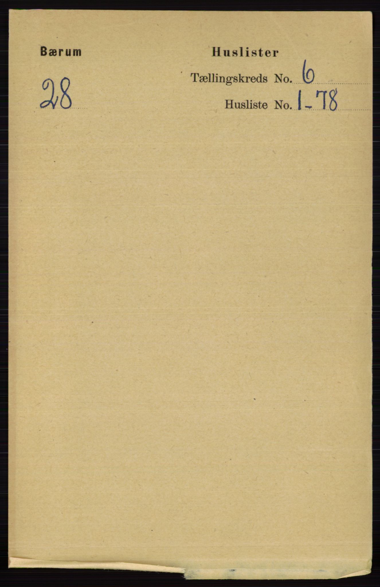 RA, 1891 census for 0219 Bærum, 1891, p. 3420