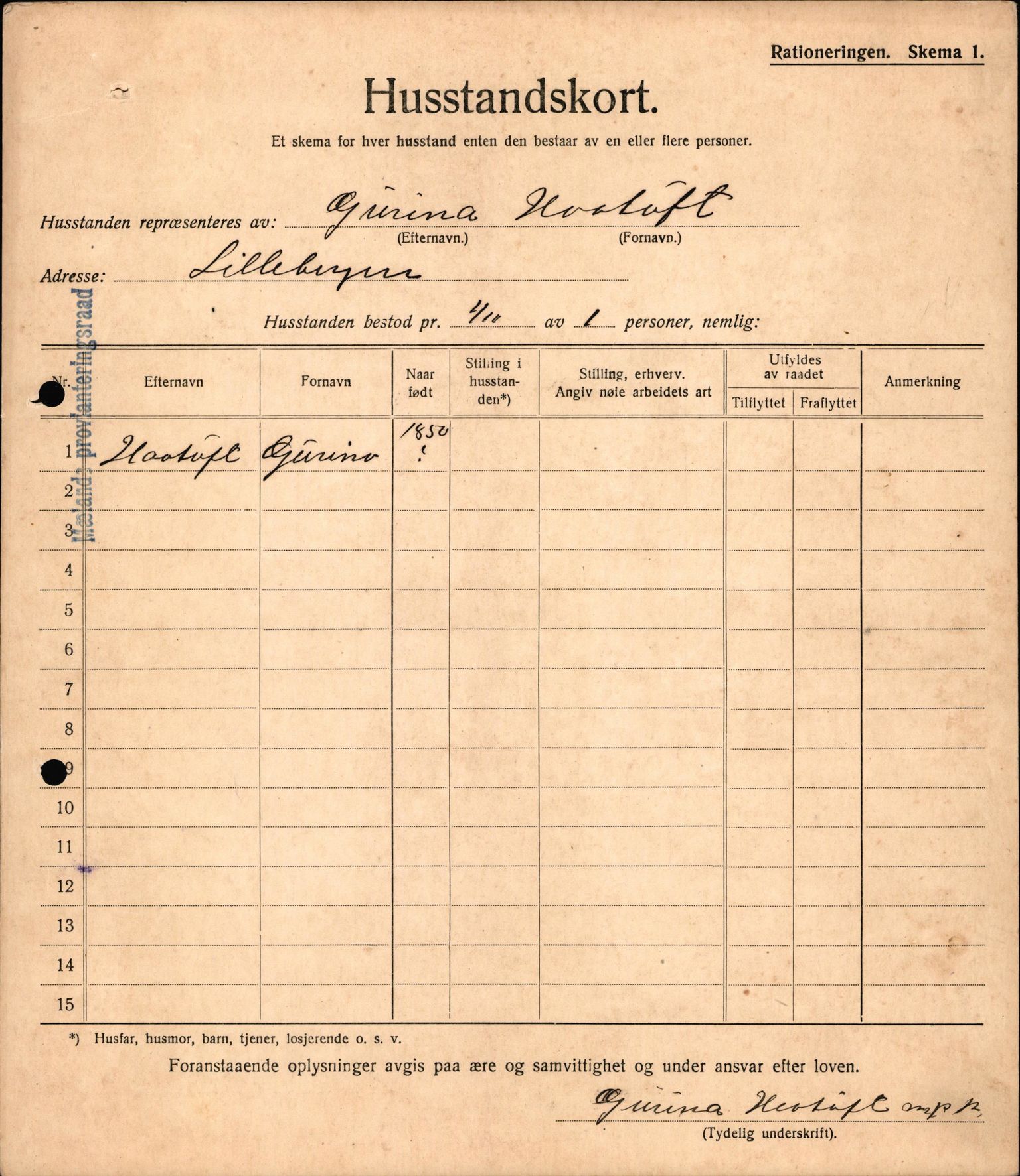 IKAH, Meland kommune, Provianteringsrådet, Husstander per 01.11.1917, 1917-1918, p. 270