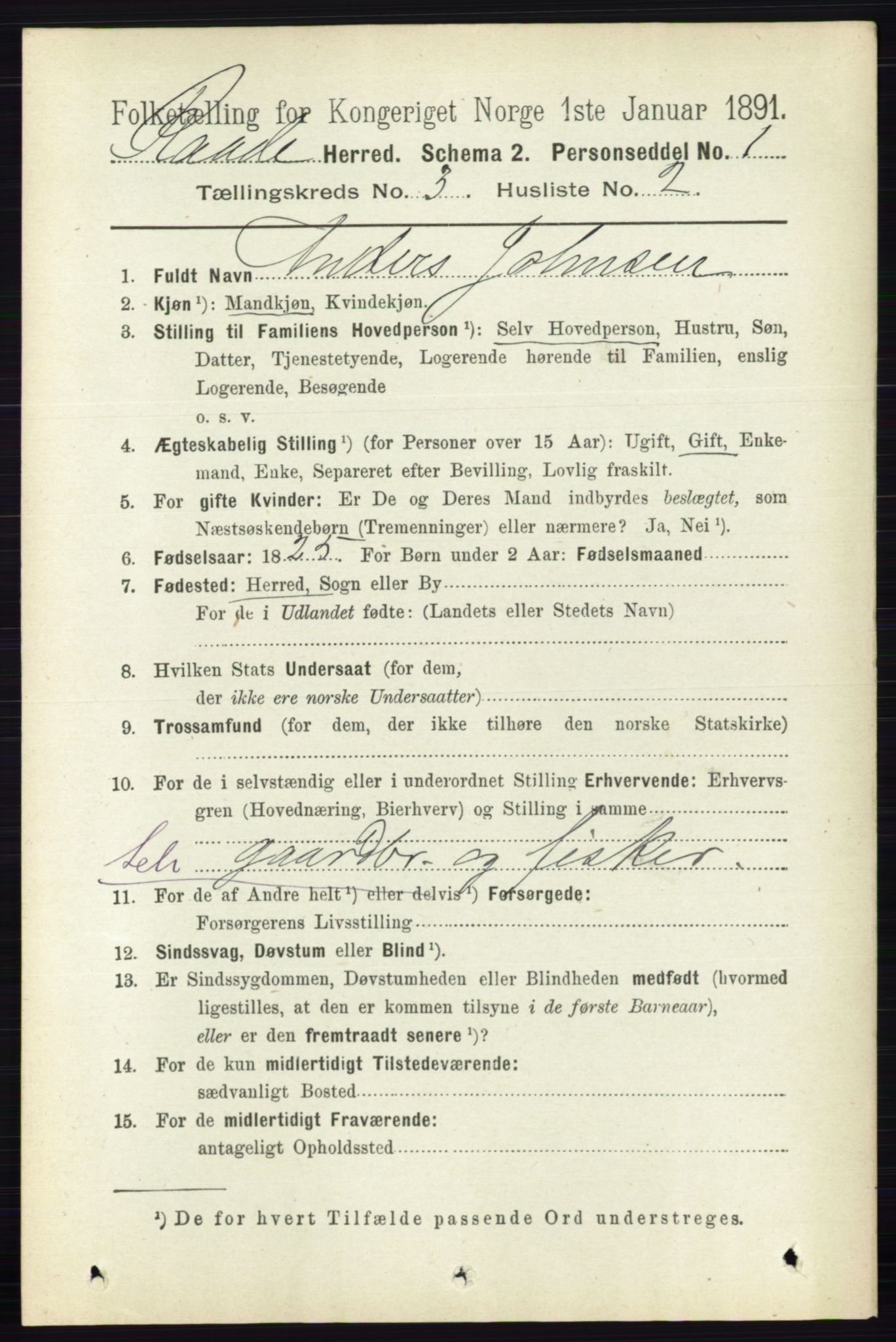 RA, 1891 census for 0135 Råde, 1891, p. 1211